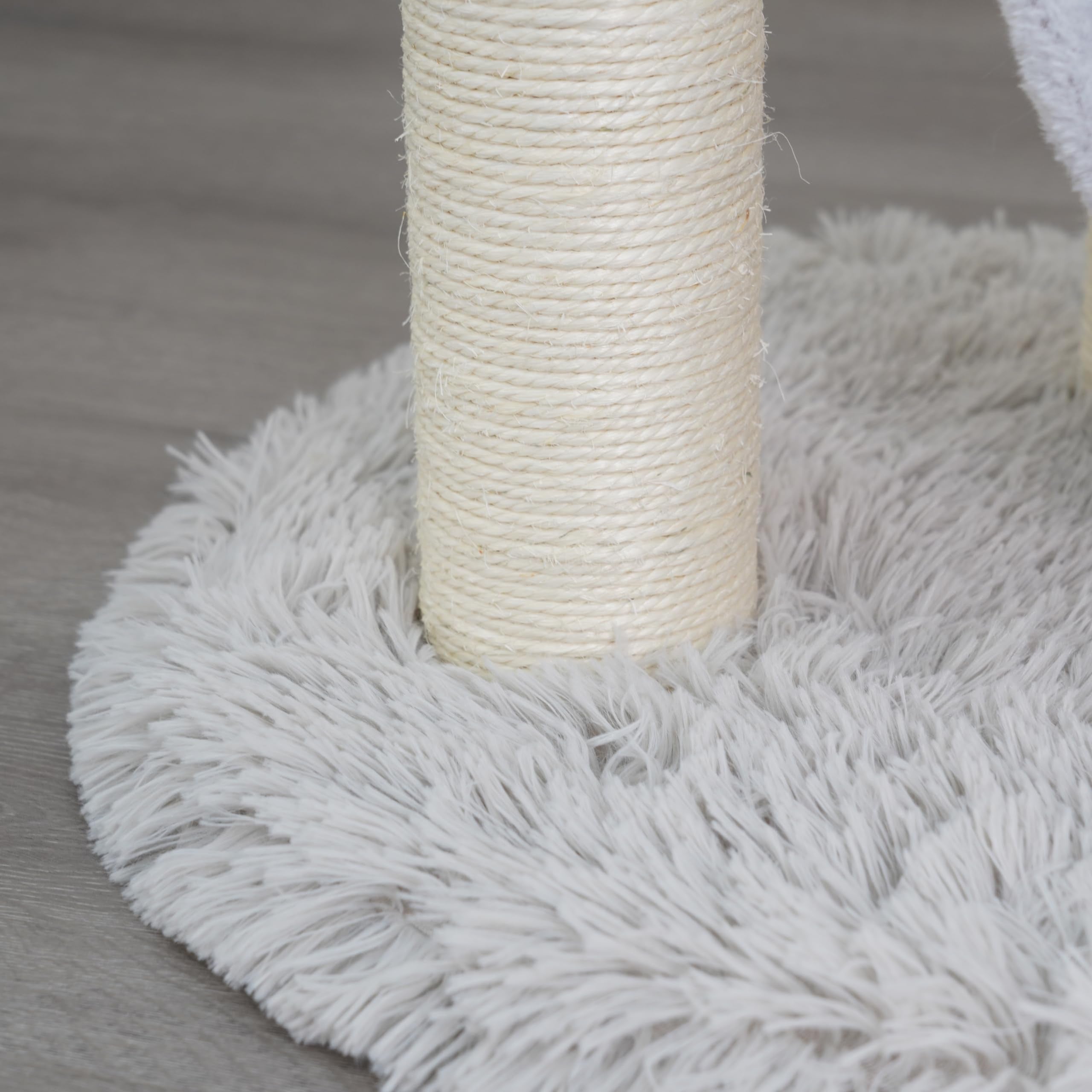 Petpals Rockview 3-Level Medium Cat Tree Tower With Sisal Scratching Posts, Sisal Scratching Pad And 2 Platform Shag Faux Fur Vi