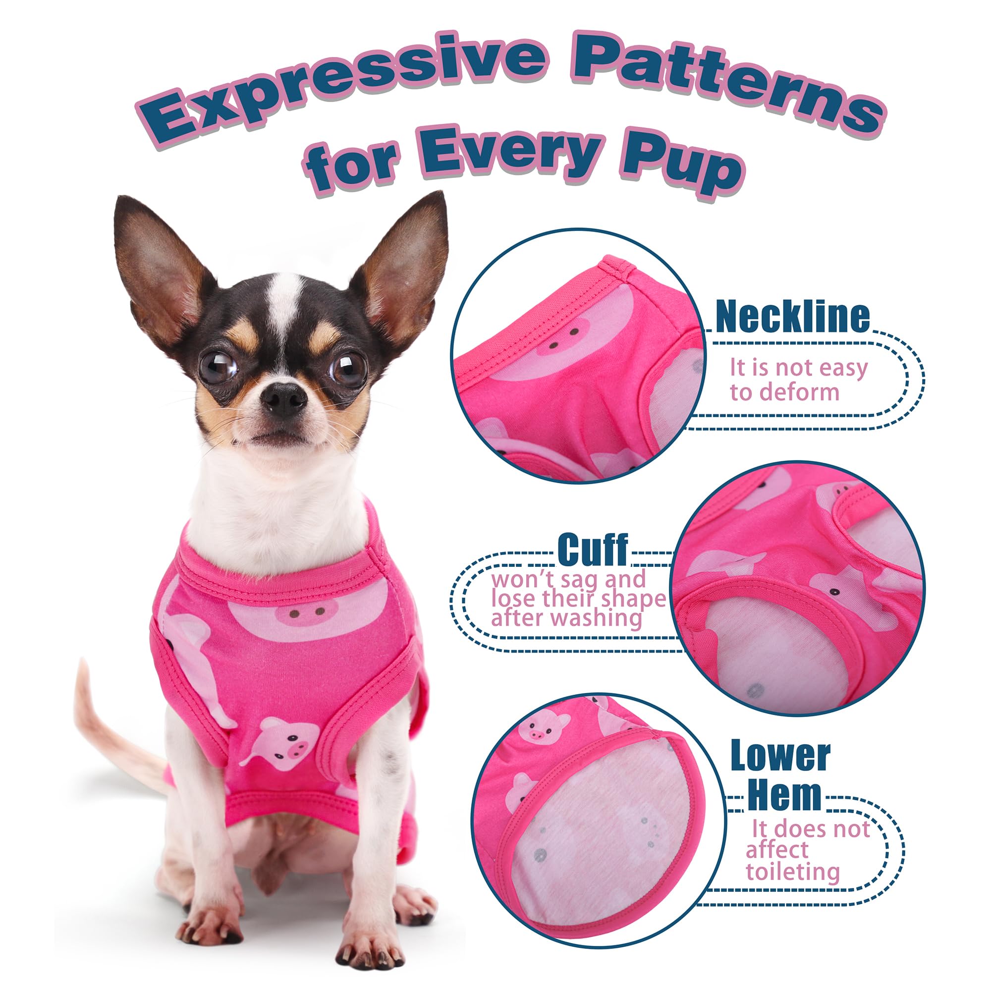 Adorable Pink Pig Dog Shirt: Lightweight Polyester Cartoon Puppy Vest, Small Medium & Large Dog T-Shirt, Summer Pet Clothes, Cut