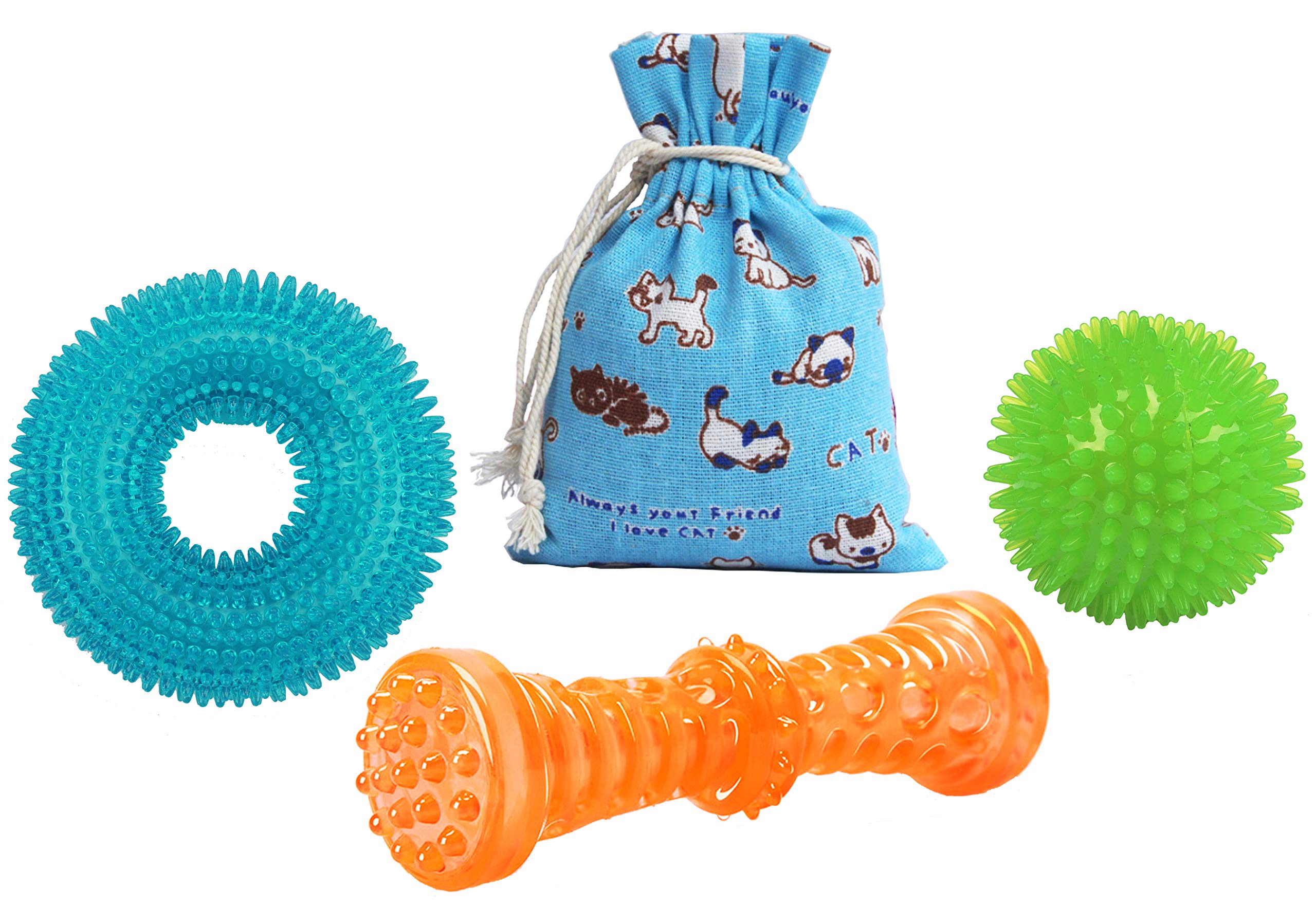 Ycozy 3 Pack Dog Squeaky Toys For Medium/Large Dogs Aggressive Chewers Tpr Rubber Dog Chew Toys Puppy Teething Toys Resistant St