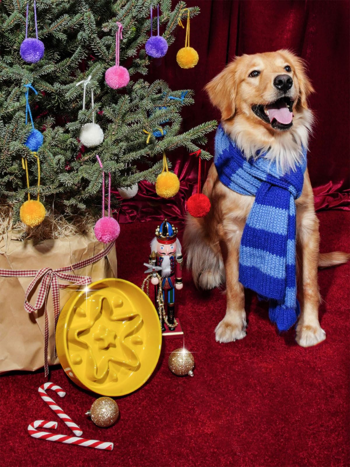 LE TAUCI Dog Bowls Slow Feeder Ceramic, 1.5 Cups Slow Feeding Dog Bowl Small Medium Breed, Puppy Slow Feeder Bow for Fast Eaters