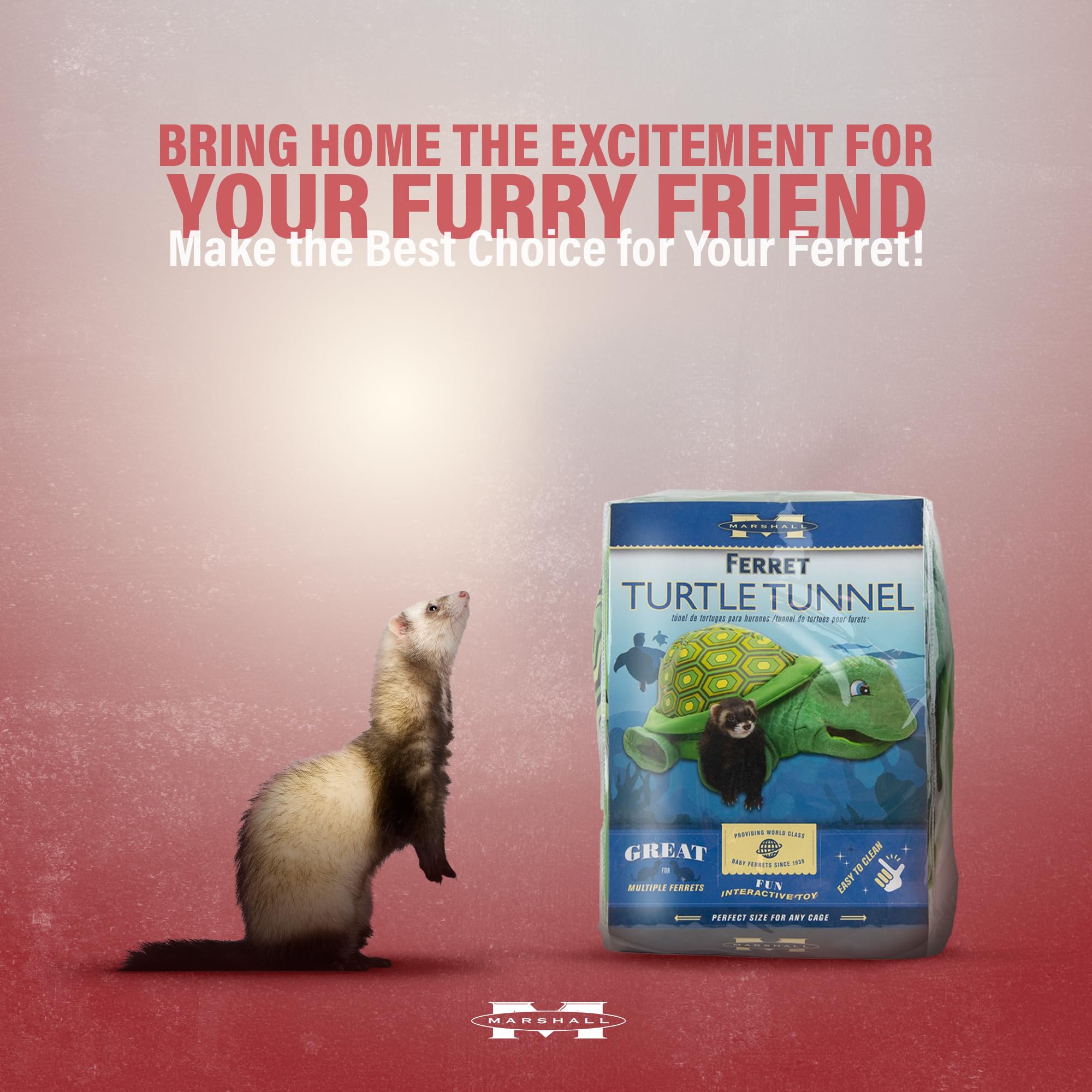 Marshall Pet Products Ferret Turtle Tunnel Toy - Fun Turtle-Shaped Ferret Toy In Green, Encourages Play And Exploration, Durable Design, One Size For Small Pets