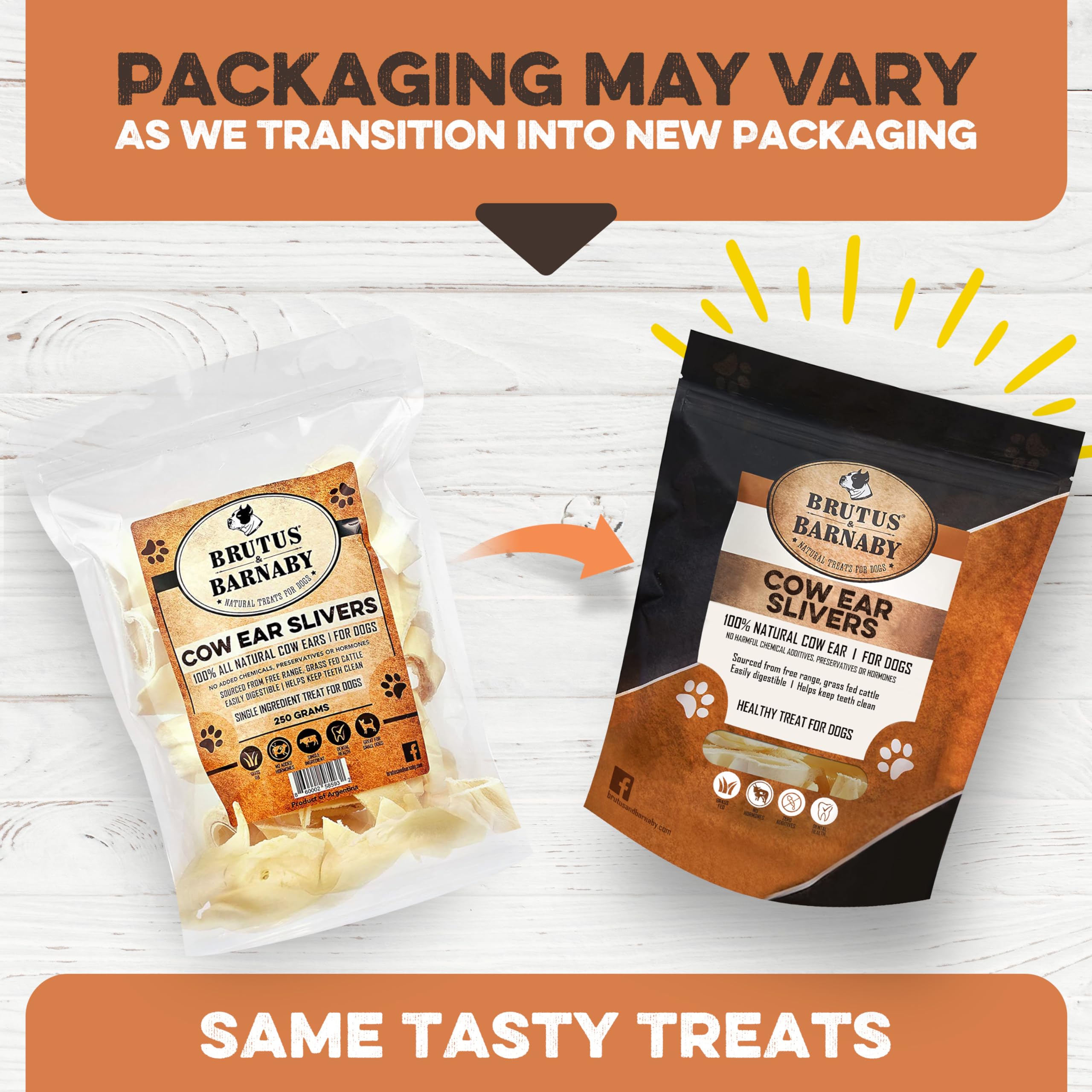 BRUTUS & BARNABY Cow Ears for Dogs; Ear Slivers are Great for Puppy Teething, Single Ingredient Beef Ear Slivers for Small to Me