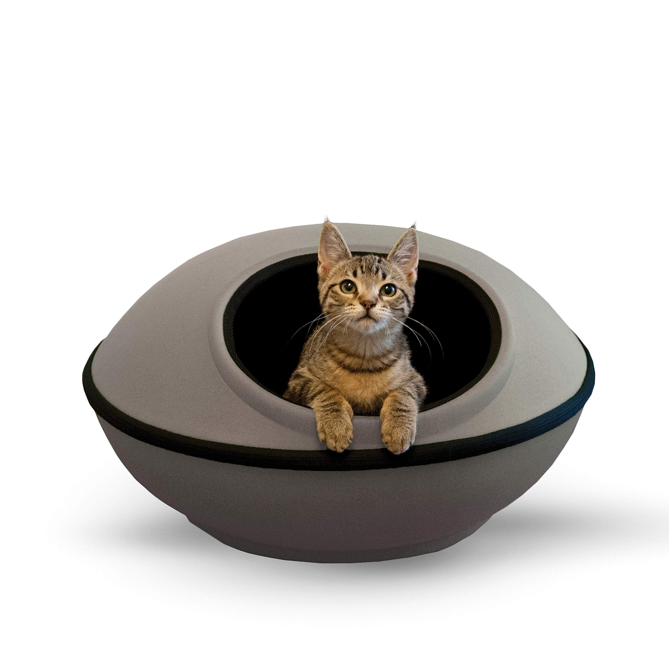 K&H Pet Products Unheated Kitty Mod Dream Pod Cat Bed for Large Cats or Small Dogs, Indoor Covered Privacy Cave, Collapsible, Ea
