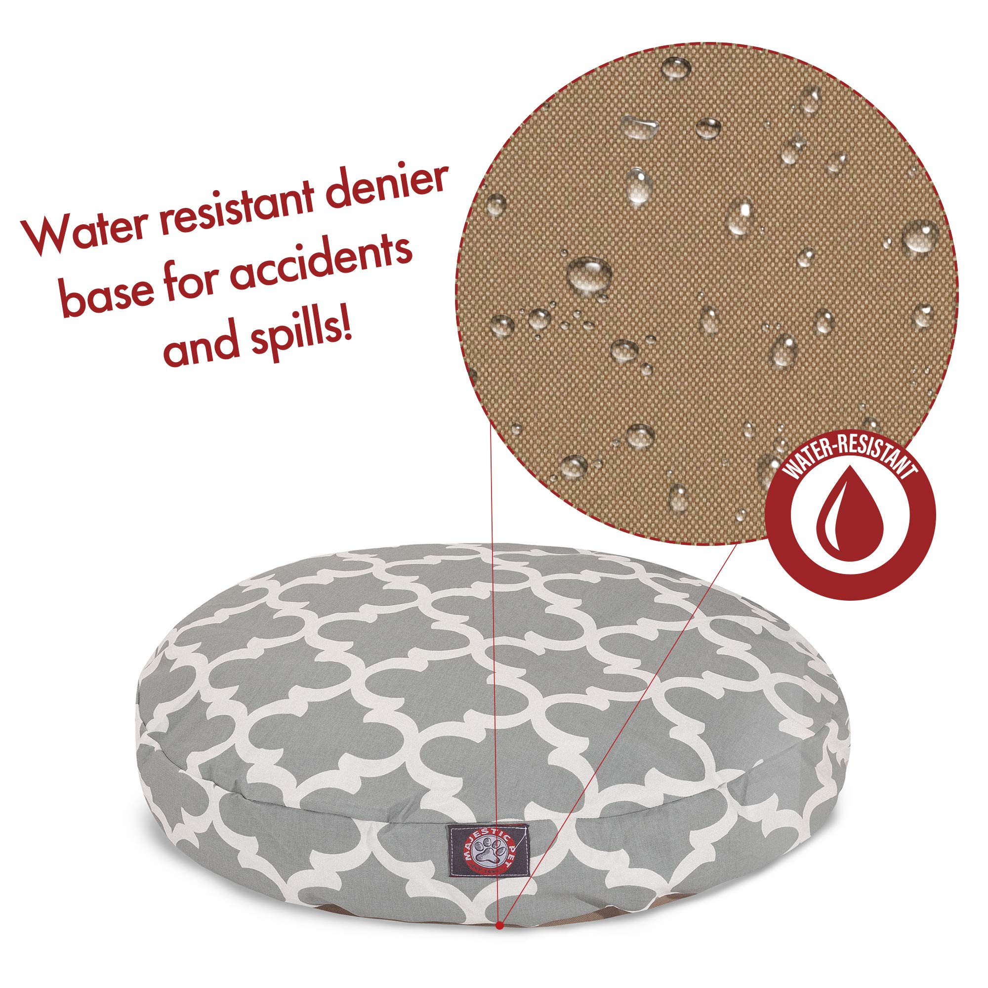 Gray Trellis Small Round Indoor Outdoor Pet Dog Bed With Removable Washable Cover By Majestic Pet Products