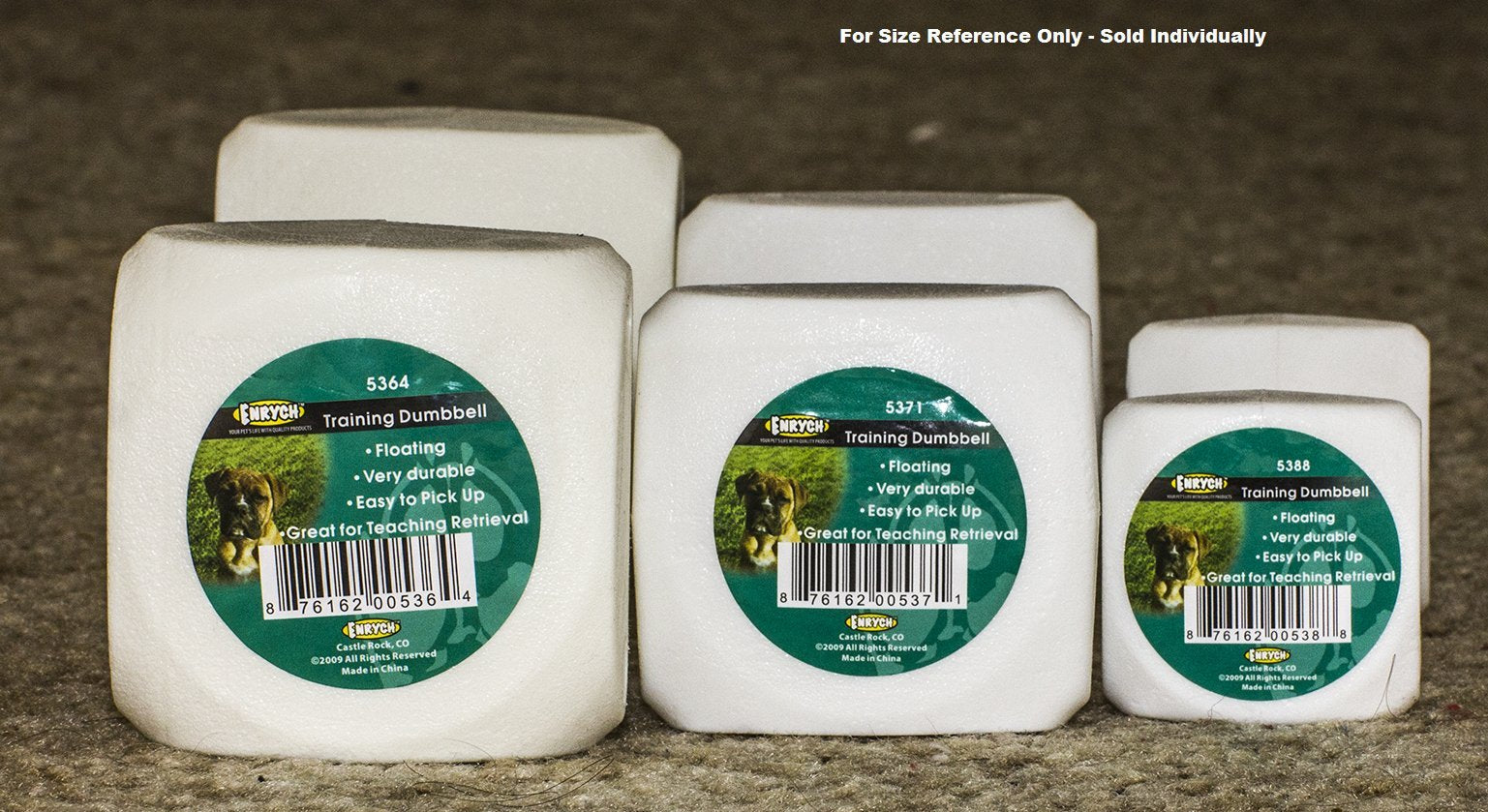 Enrych Dog Training Dumbbell, 7-Inch, White