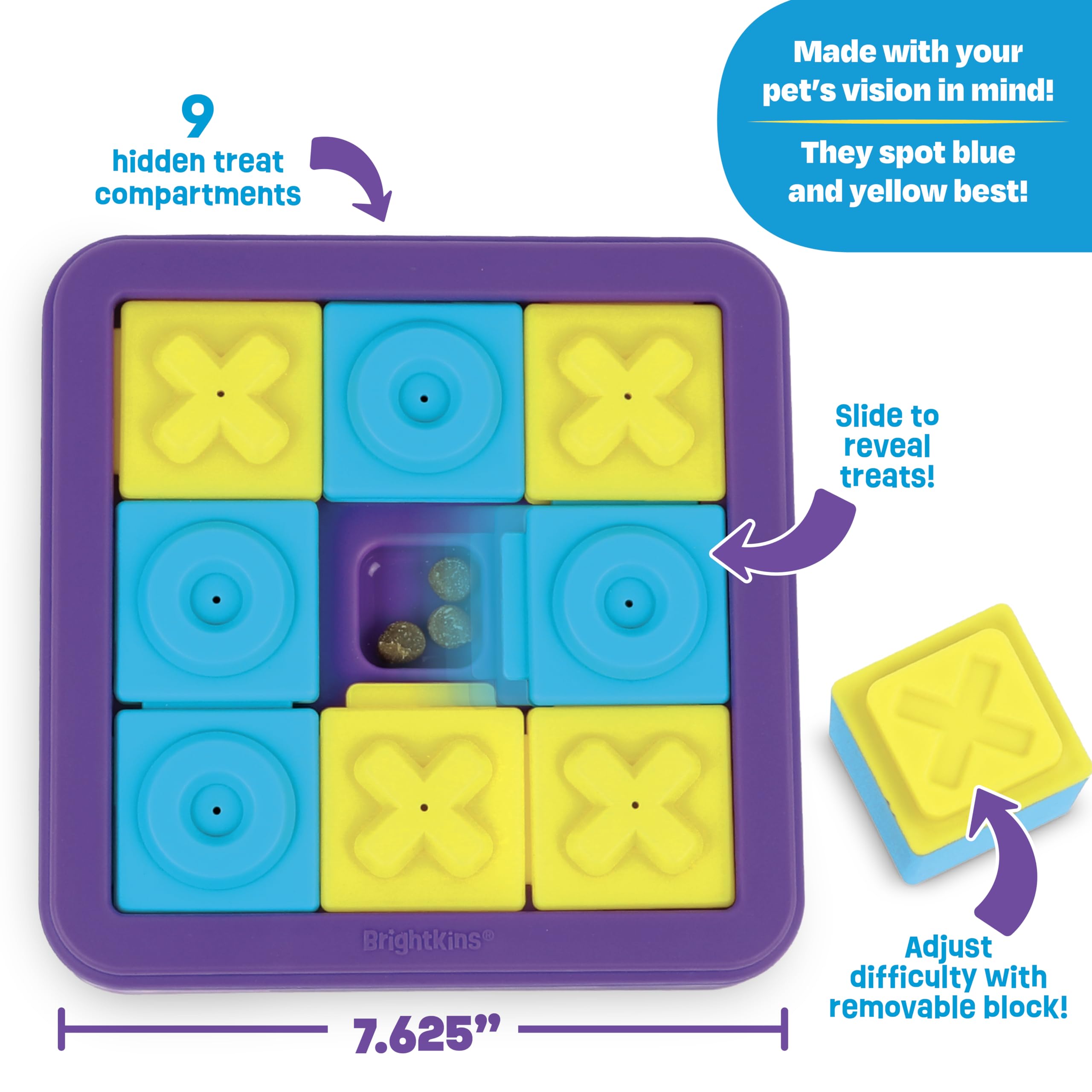 Brightkins Tic-Tac-Toe Treat PuzzleBrightkins Tic-Tac-Toe Treat Puzzle, Outdoor Puzzle Board, Interactive Dog Toys, Dog Birthday