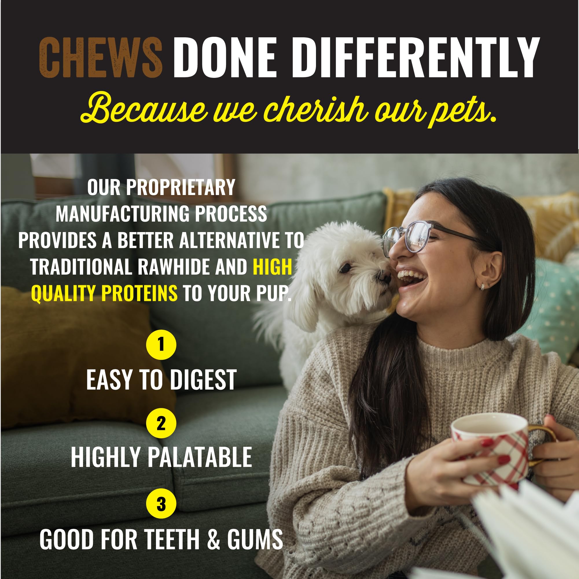 etta says! Premium Crunchy 7 Buffalo Dog Chews - Grain-Free Dog Treats, Good for Teeth, Easy to Digest - Made in The USA (20 Cou