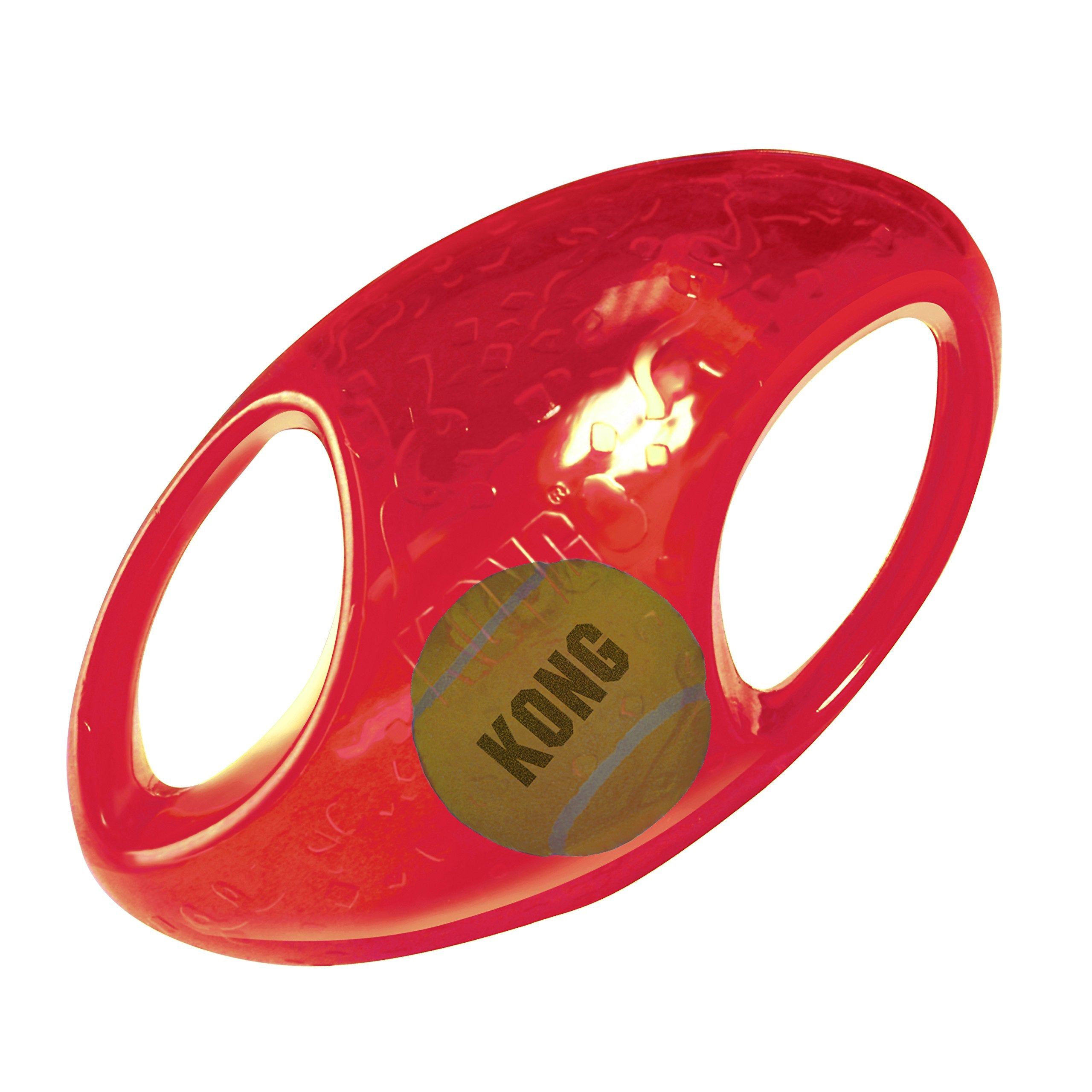 KONG Jumbler Football - Interactive Dog Toy for Dog & Puppy Playtime - Fetch Toy with Tennis Ball - Dog Supplies for Engaging Pl