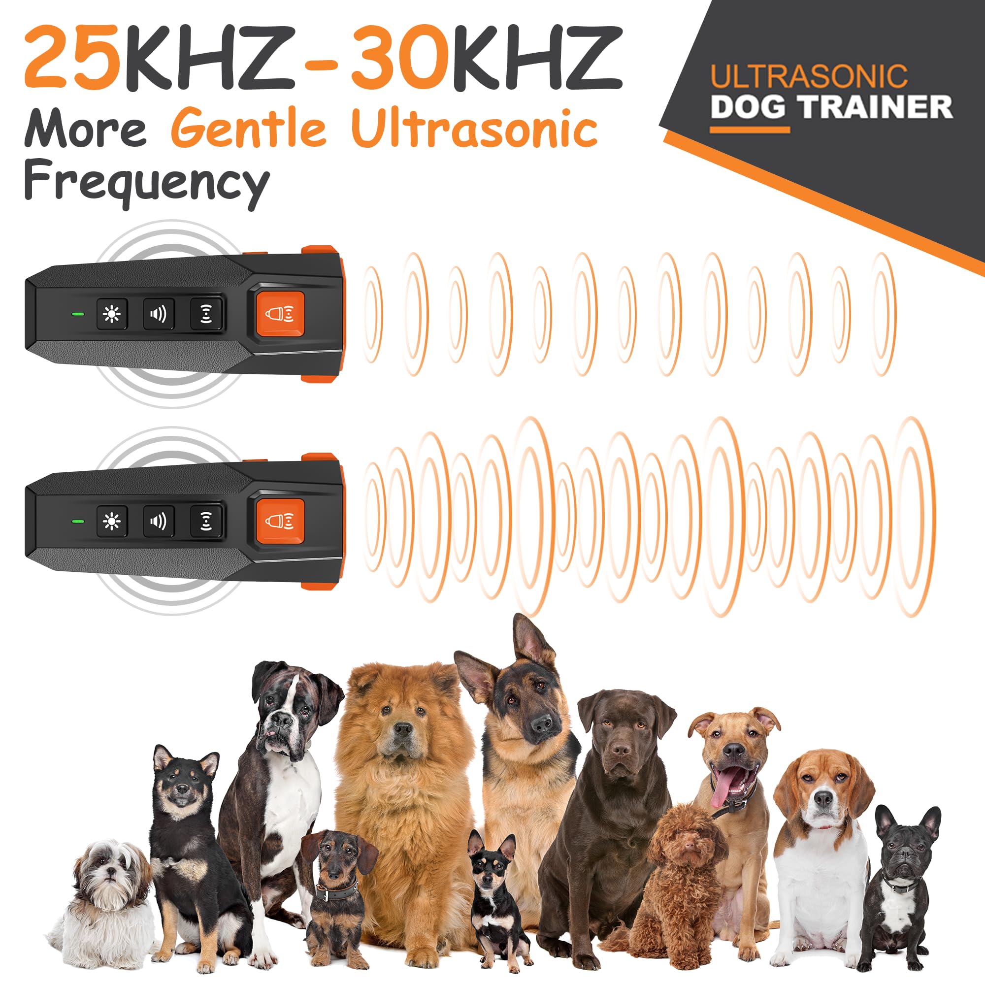 Dog Bark Deterrent & Clicker - Stop Bad Behavior Instantly | No Yelling, Just Point and Press! | Long-Range Ultrasonic, Humane S