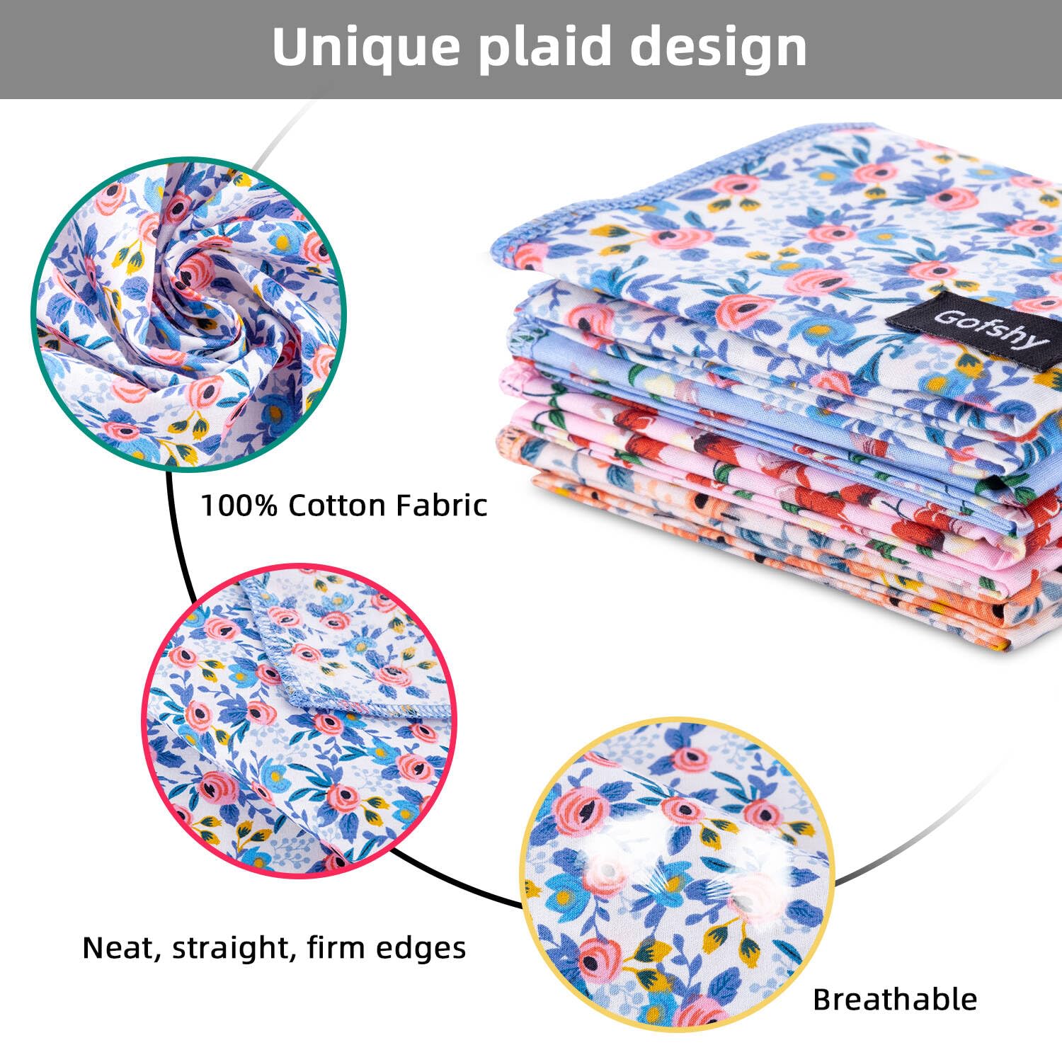Gofshy XLarge Dog Bandanas Spring-4PCS Puppy Bandana Orange Pink Blue Floral Printing Dog Bib Handkerchief Scarf Breed Accessori