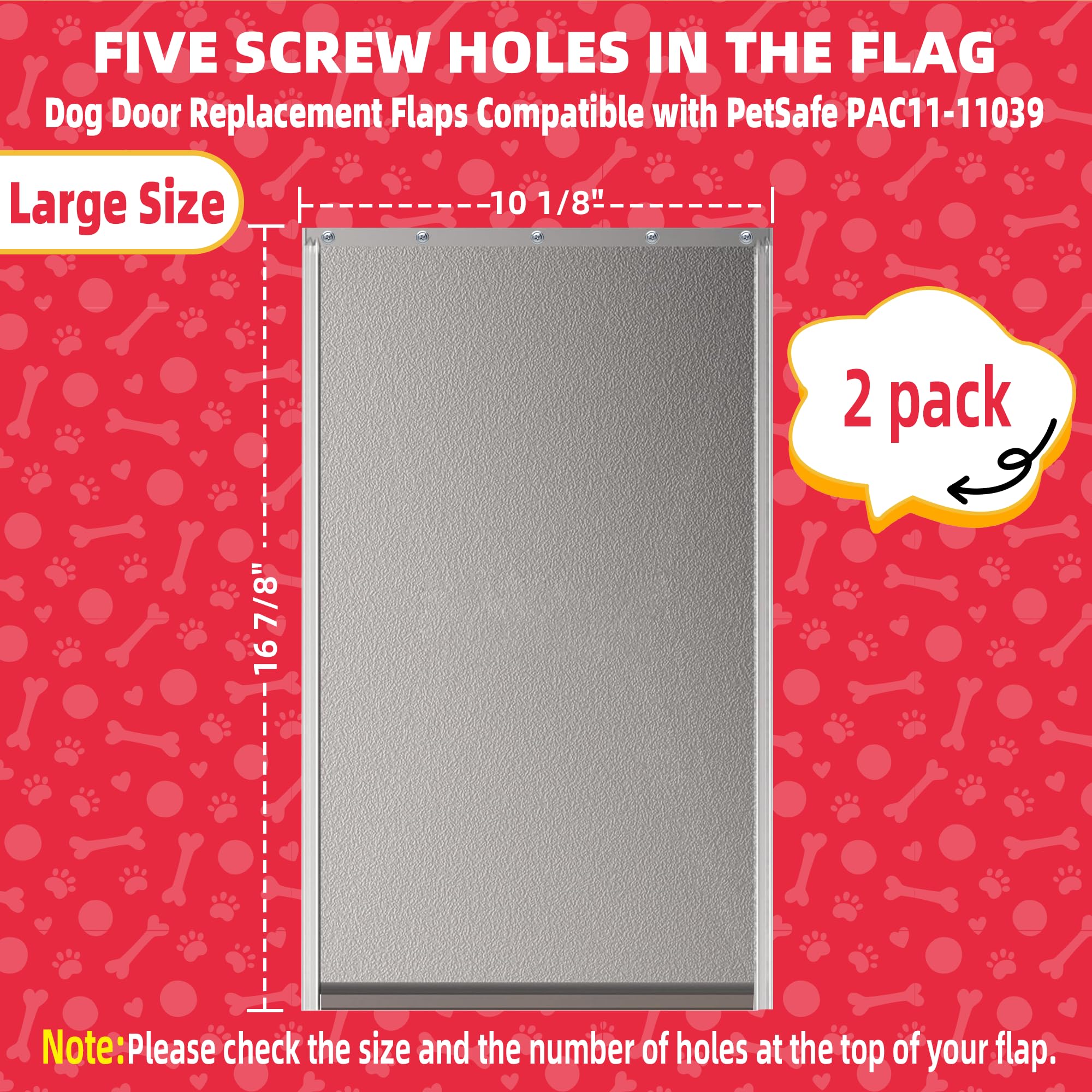 2PACK Large Dog Door Replacement Flap with Screws,Doggie Door Replacement Flaps Compatible with PetSafe Freedom Doggie Doors PAC