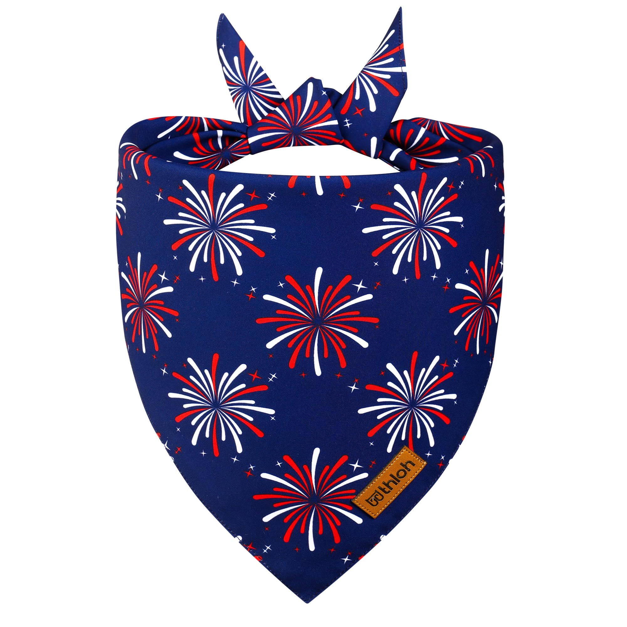 Thloh 4Th Of July Dog Bandanas - 2 Pack Reversible Usa Patriotic Bandana For Boy And Girl | Premium Durable Fabric | American Fl