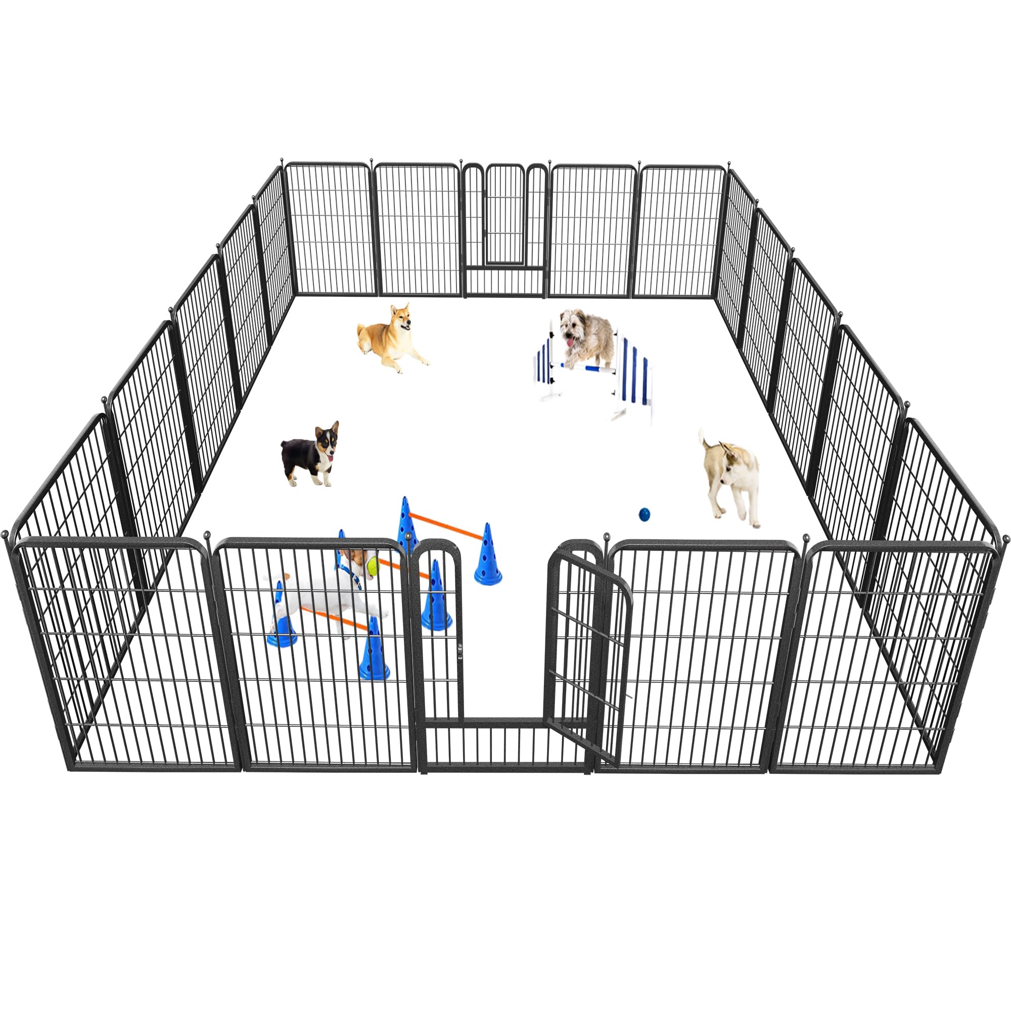 Jhsomdr Dog Playpen 32 Height 20 Panels Portable Dog Fence Outdoor For Yard Puppy Playpen Indoor Dog Pen Outdoor For Medium/Sm