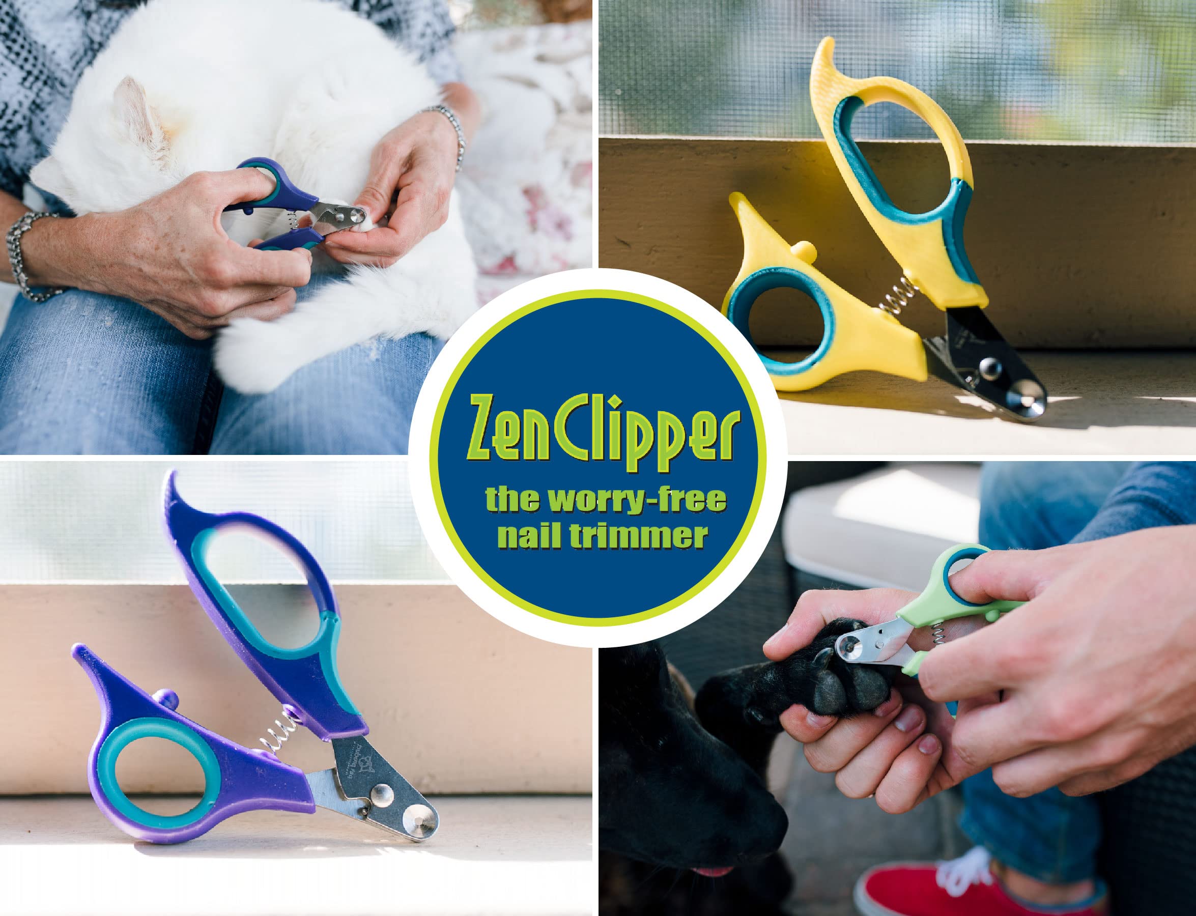 Zen Clipper Pet Nail Clipper For Cats – Cat Nail Trimmer For Safer Pet Grooming Care - Clean, Quiet, And Easy-To-Use Stainless Steel Claw Trimmer - (2.5Mm Hole)