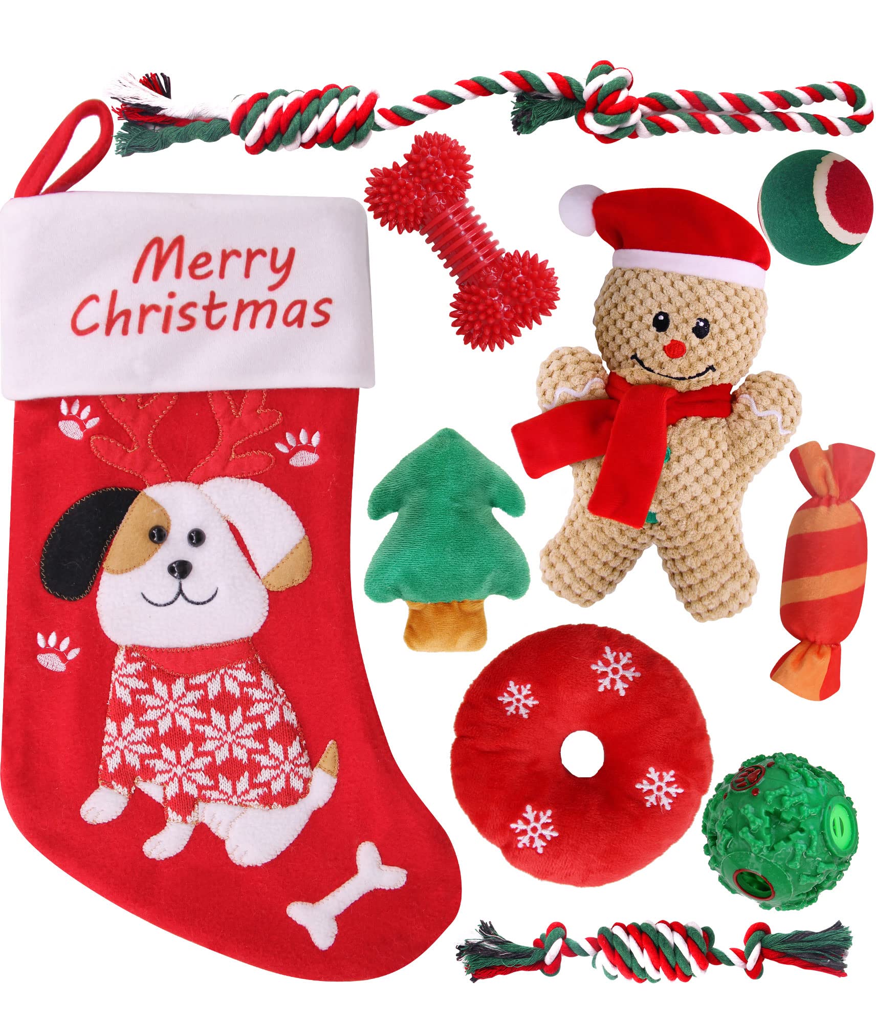Pweituoet Christmas Dog Toys And Stocking, Adorable Gifts For Puppy To Medium Dog