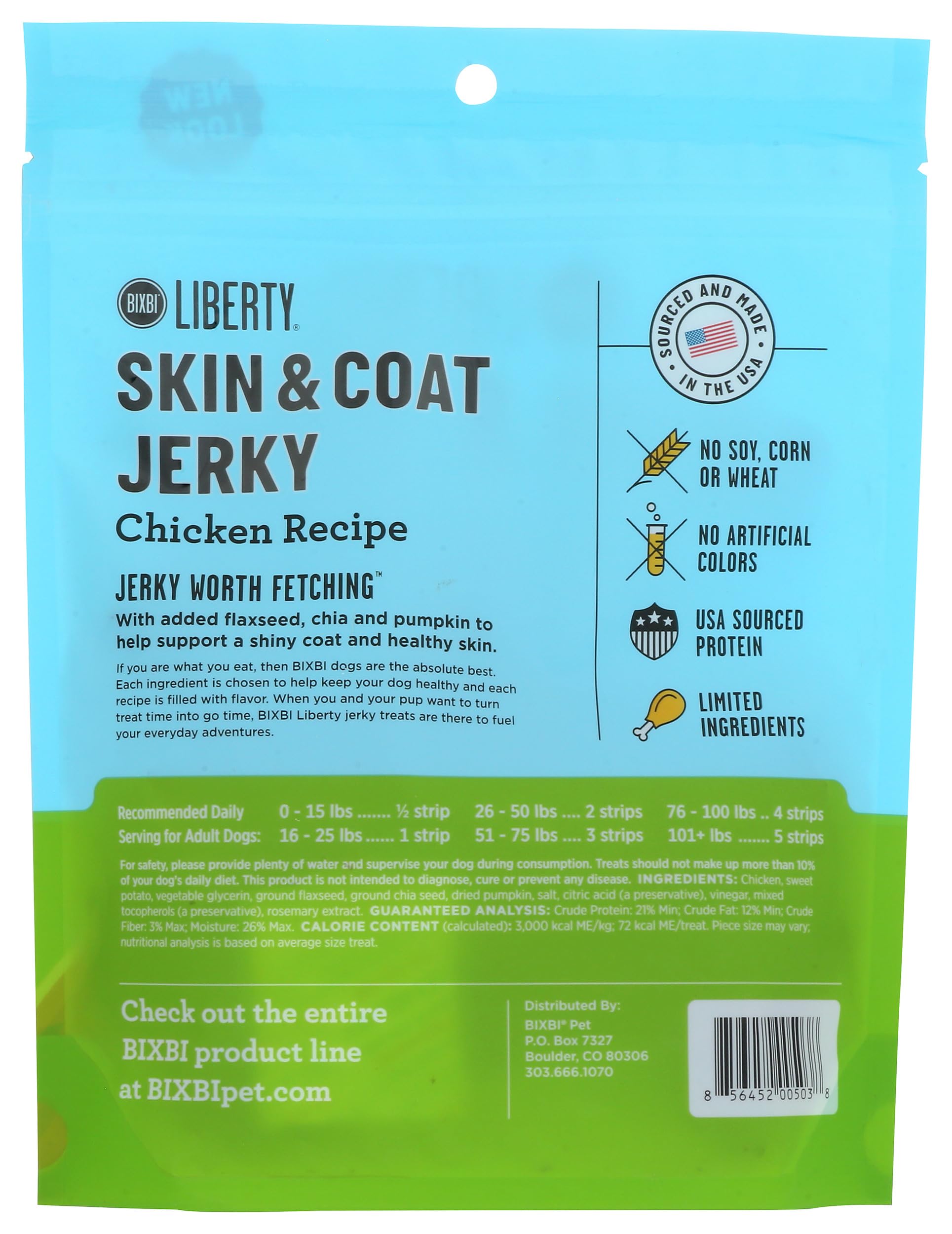 Buckley Functional Skin & Coat Support, Dog Jerky Treats, Chicken, 5 Ounce