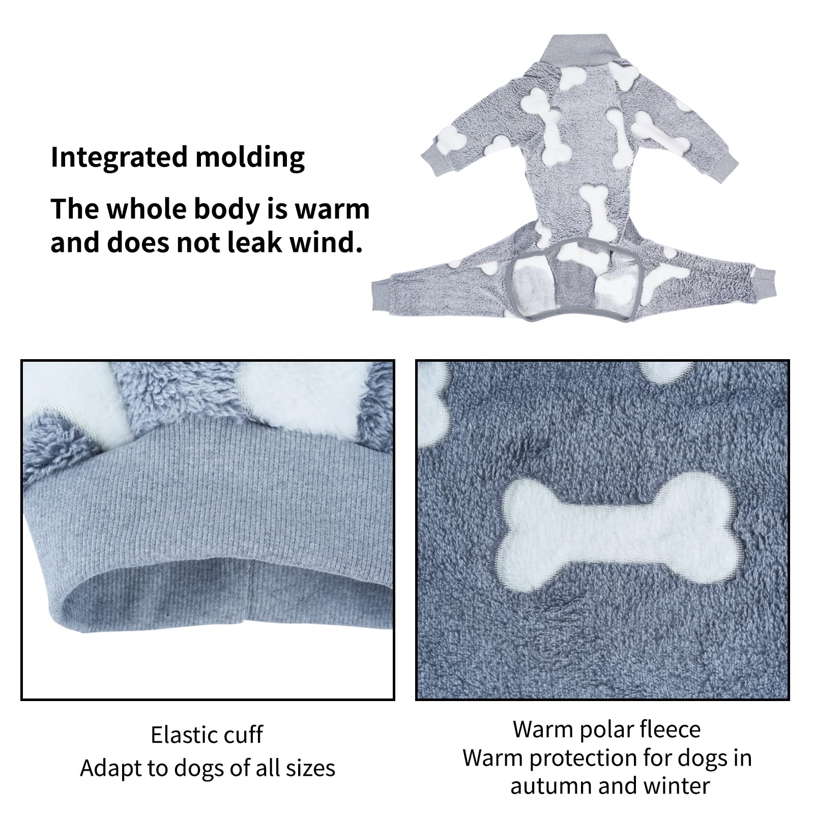Plush Dog Pajamas For Cold Weather 4 Legs Clothes Dog Stretch Good Fit Fit Medium And Large Dog Onesie Warm Soft Pet Romper Wint