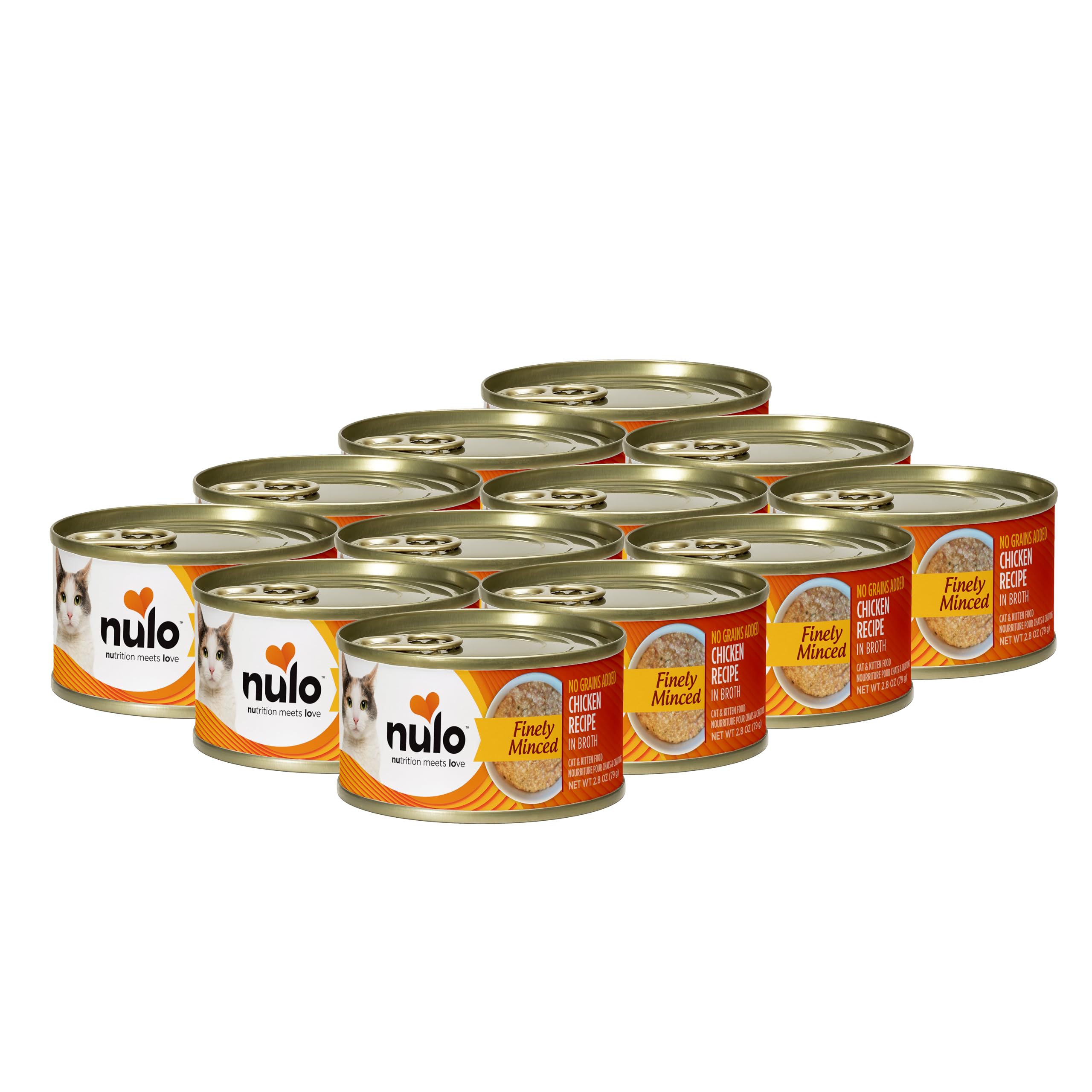 Nulo Finely Minced Chicken Flavor Wet Canned Cat Food, 2.8 Ounce (Pack of 12)