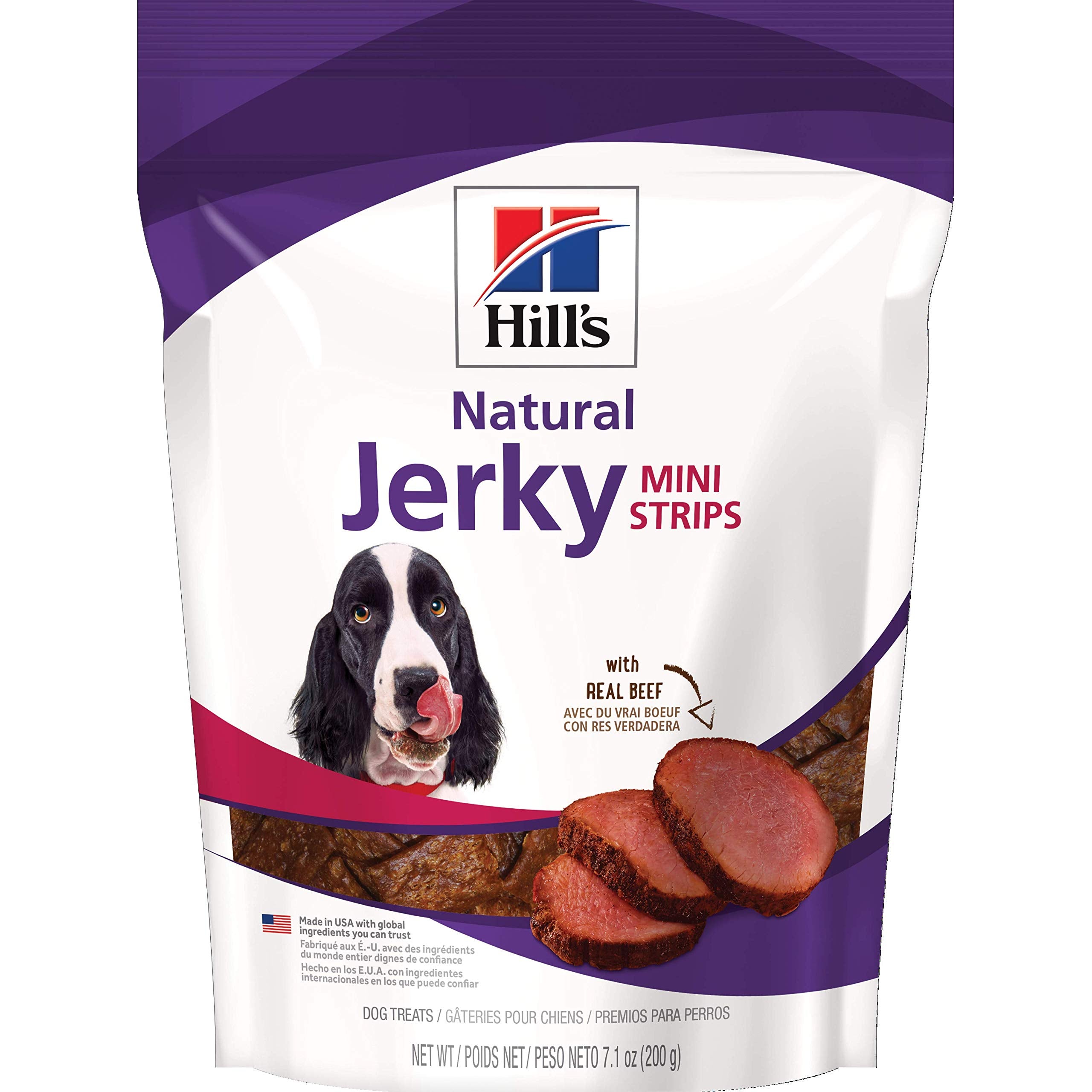 Hills Natural Jerky Strips, All Life Stages, Great Taste, Mini Dog Treats, Beef, 7.1 oz Bag