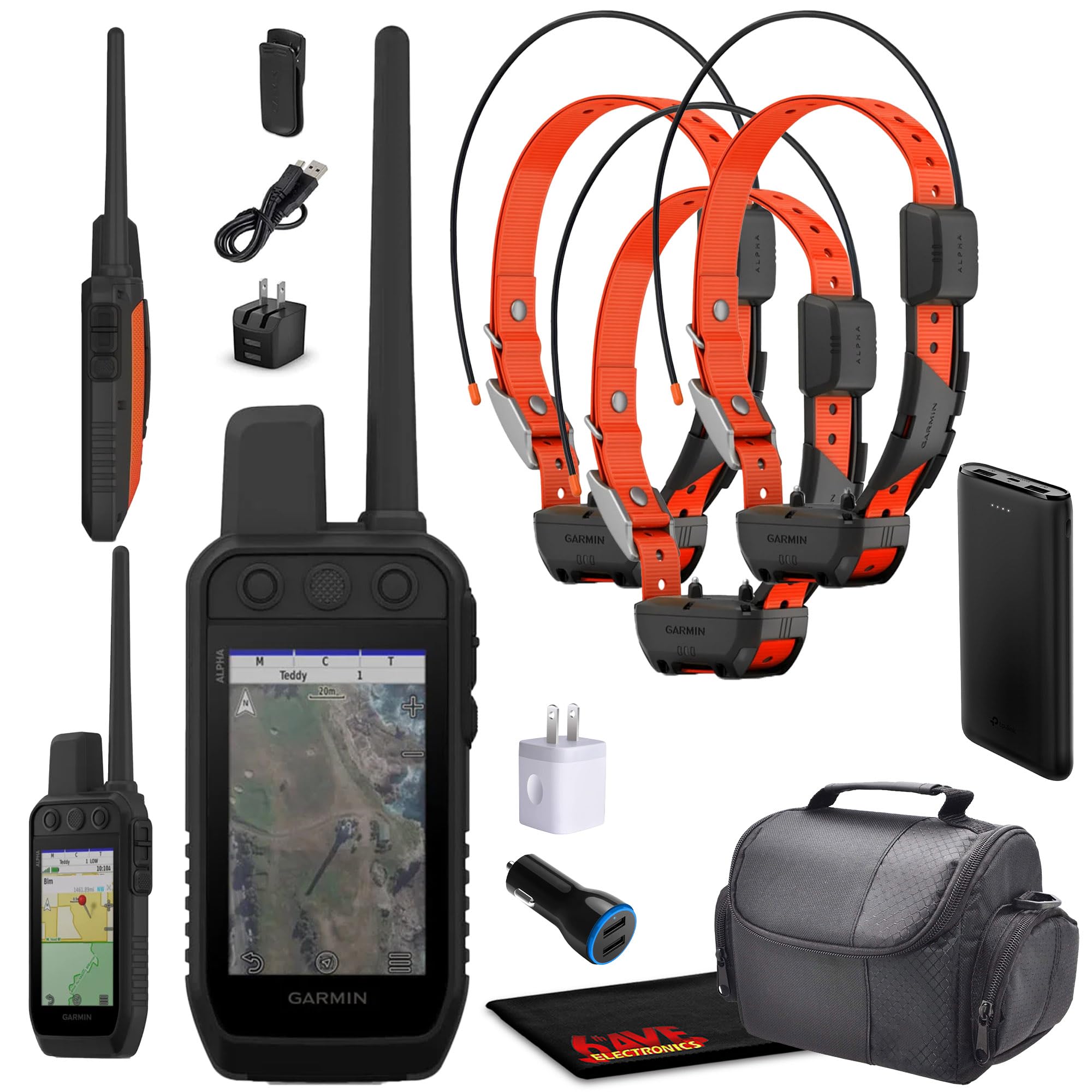 Garmin Alpha 300 Handheld Advanced Tracking and Training System for Hunting Dogs with 3x Garmin Alpha TT25 Dog Collars, GPS + Fi