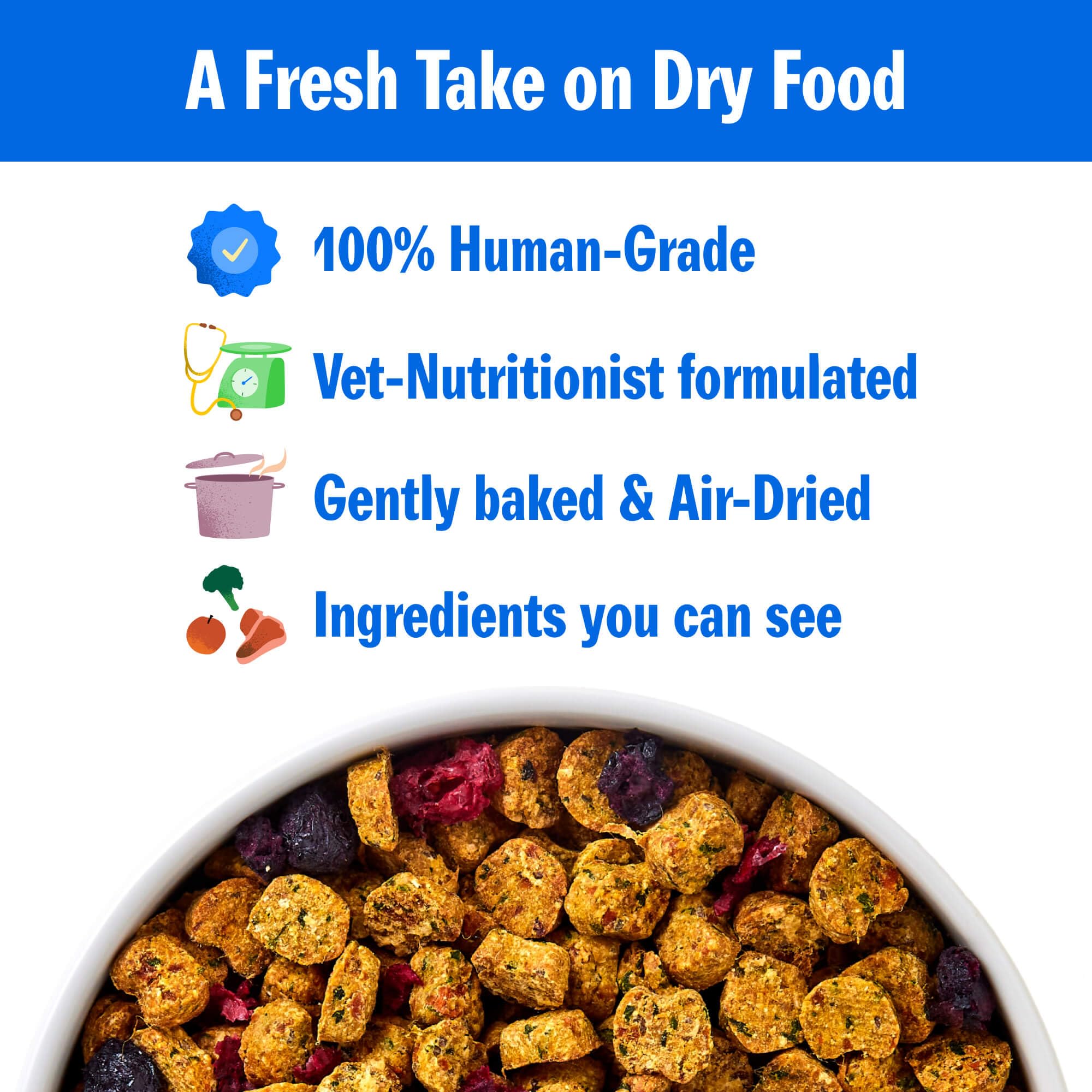 PetPlate Roost Rulin Chicken FreshBaked Dry Dog Food, Gently Baked and Air-Dried Human Grade Dog Food, Formulated with Prebioti