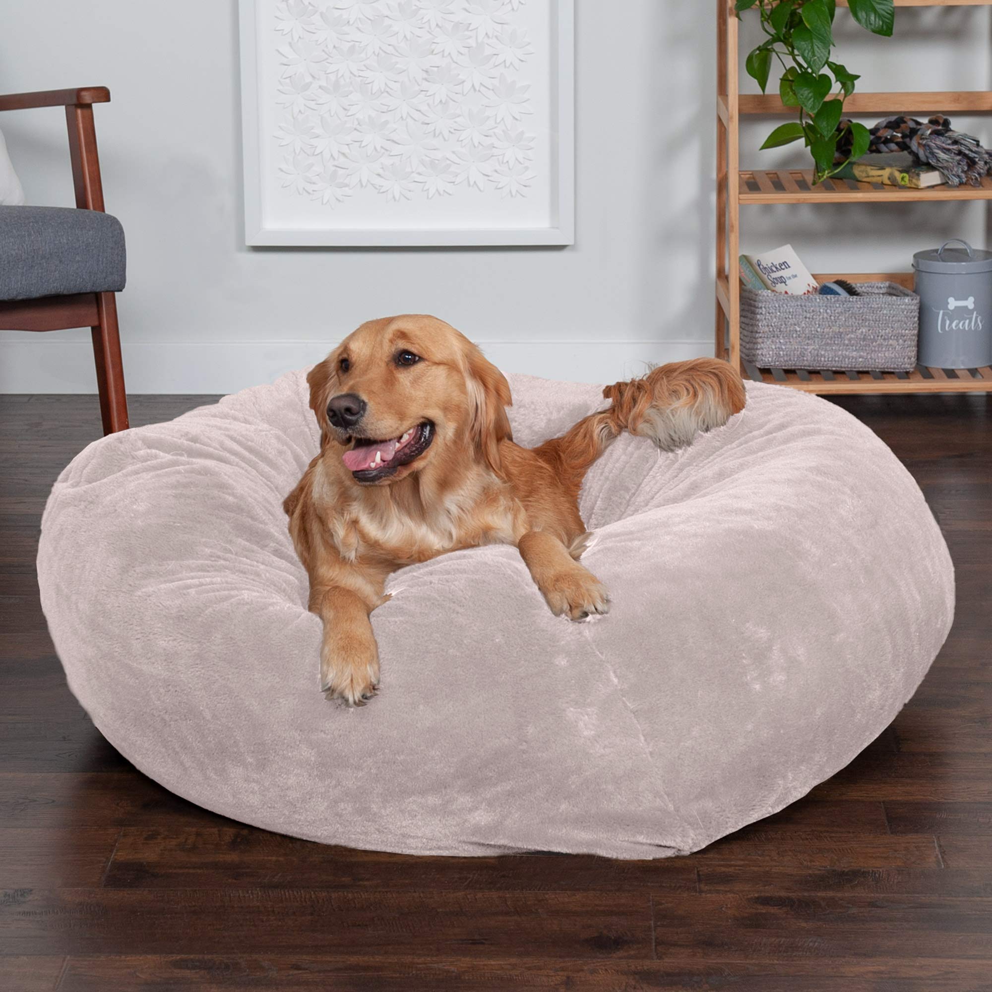 Furhaven Soft & Cozy Dog Bed For Large Dogs, Refillable W/ Removable Washable Cover & Liner, For Dogs Up To 95 Lbs - Plush Faux