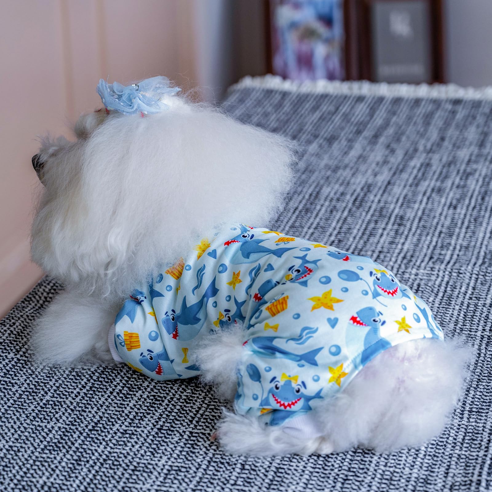 Cutebone Small Dog Pajamas Shirt Stretchy Summer Puppy Pjs Soft Cat Onesies Pet Clothes For Daily Wear Da23M