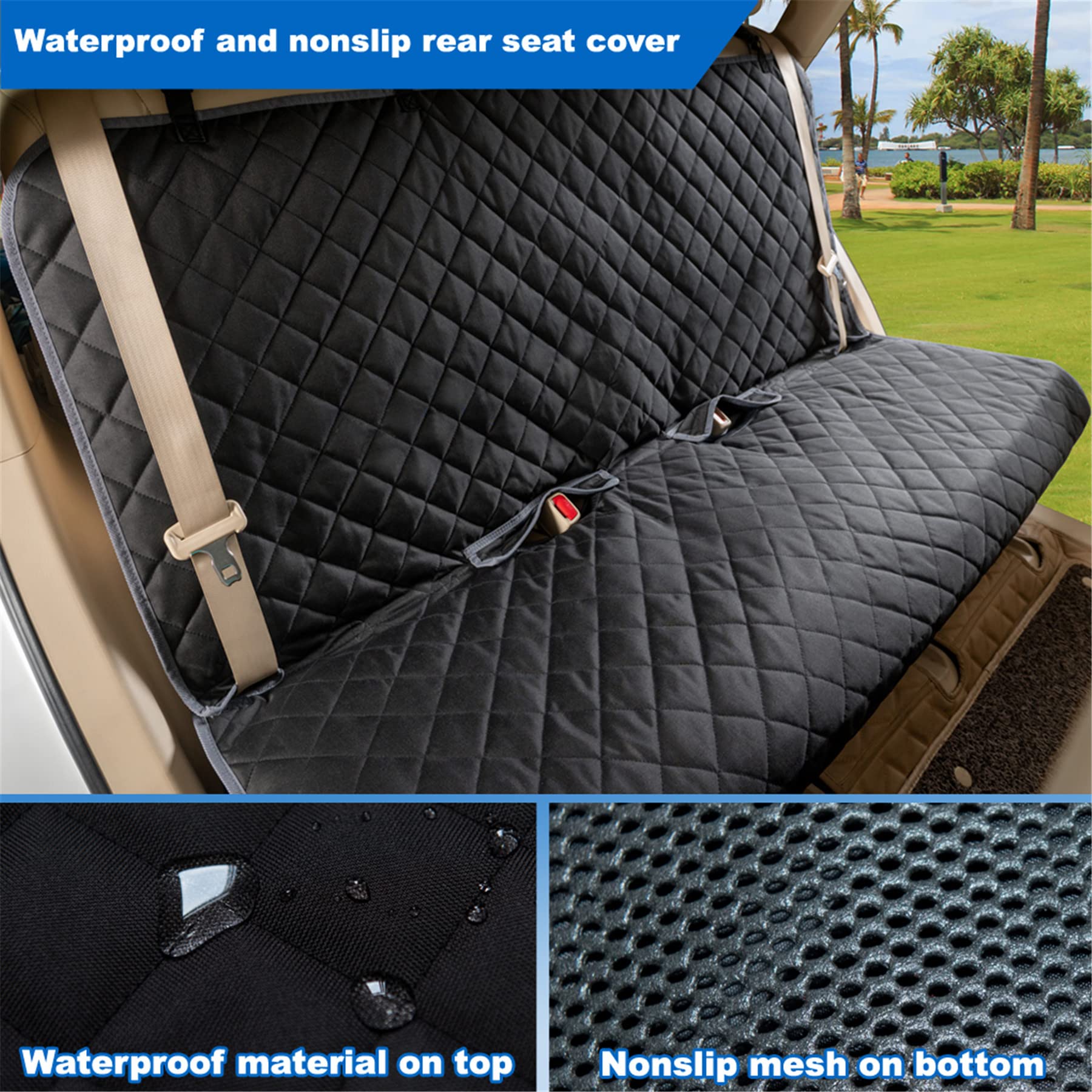 Viewpets Bench Car Seat Cover Protector - Waterproof, Heavy-Duty And Nonslip Pet Car Seat Cover For Dogs With X-Large Size Fits