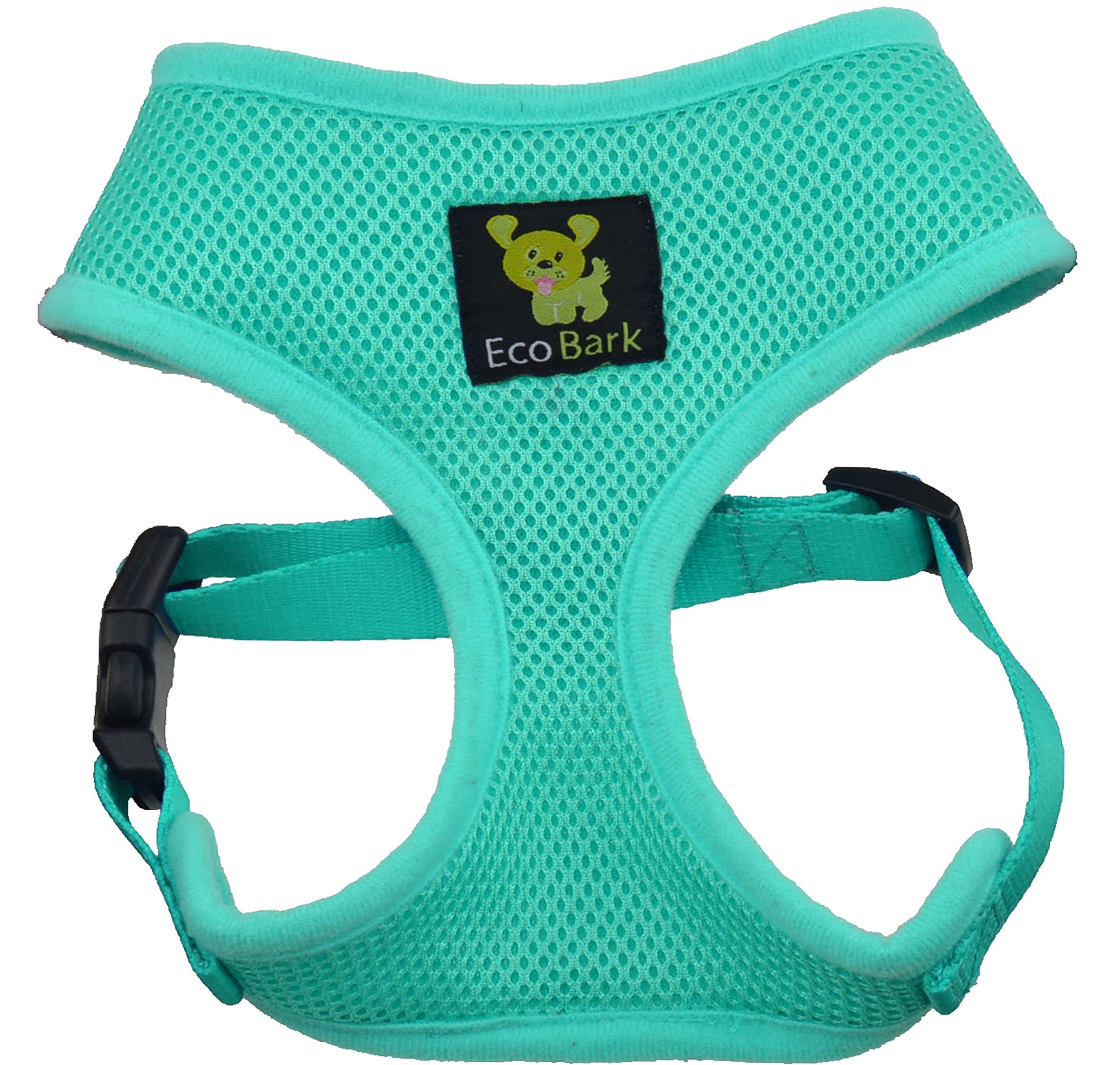 Ecobark Dog Harness - Eco-Friendly Max Comfort Harnesses - Luxurious Soft Mesh Halter - Over The Head Harness Vest- No Pull And No Choke For Large, Xl, And Xxl Dogs (Xl, Mint Turquoise)