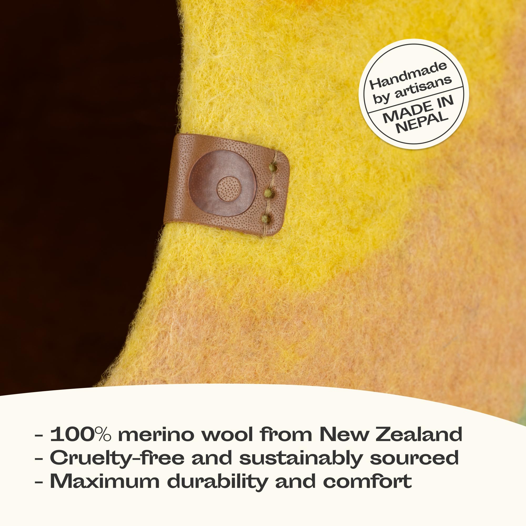 Meowfia Cat Cave - Premium Felt Cat Bed For Indoor Cats, Handmade 100% Merino Wool (Vivid Shades) (Medium, Tucson Sunset)