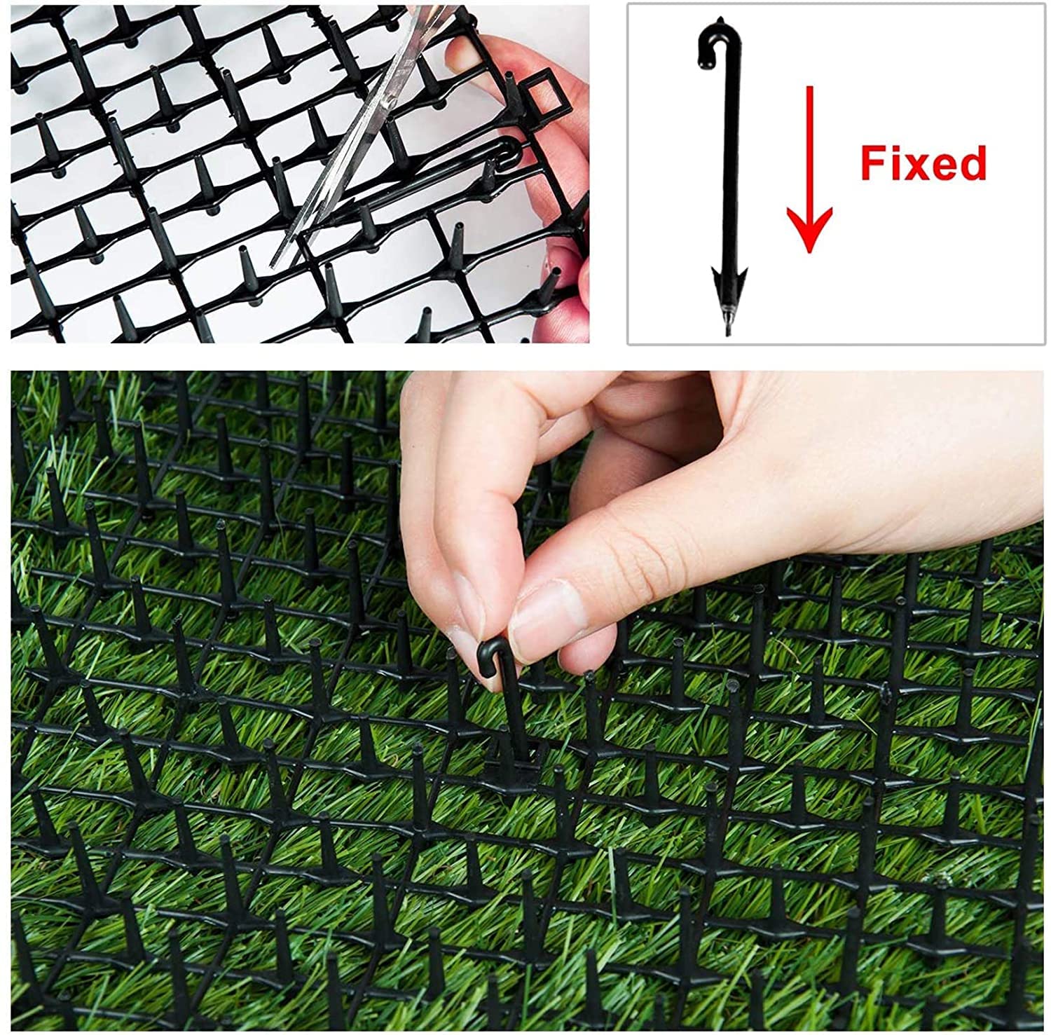 Oceanpax 2Pcs 6.5Ft Cat Scat Mat With Spikes, Prickle Strips Network Digging Stopper Outdoor Spike Deterrent Mat, 78 Inch X 11 I
