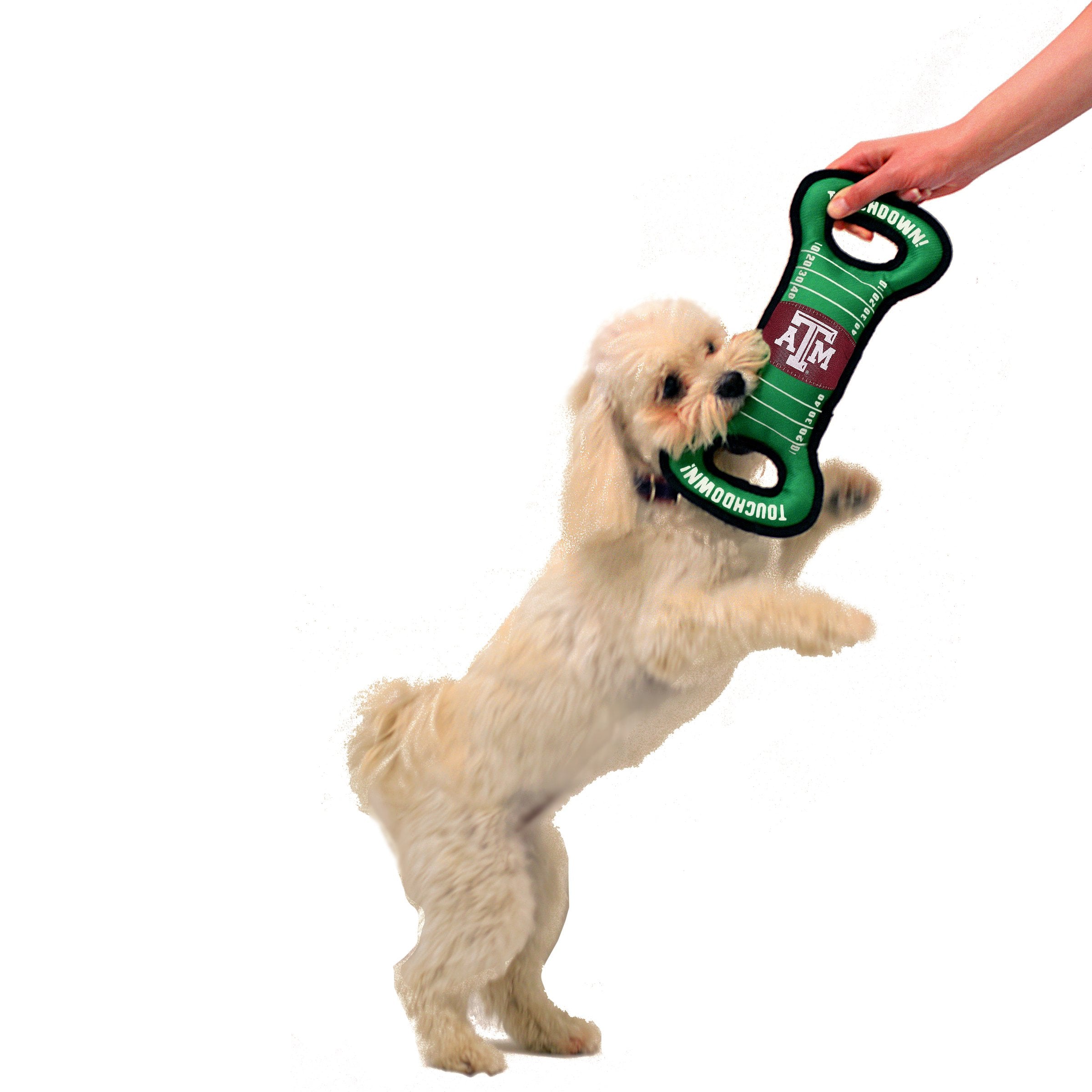 Ncaa Football Field Dog Toy With Squeaker. - Texas A&M Aggies - For Tug, Toss, And Fetch. - Tough& Durable Pet Toy