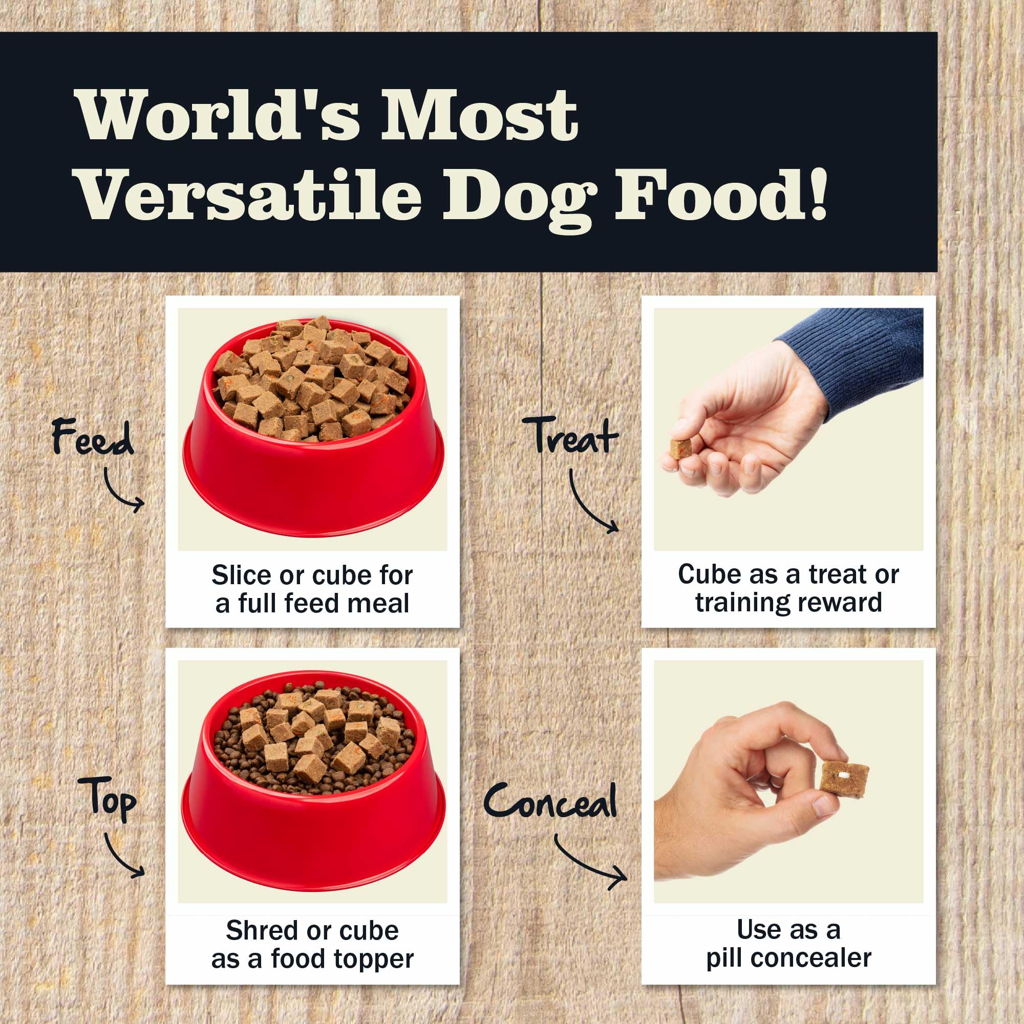 Redbarn Pet Products Premium Rolled Dog Food, Semi-Moist, Beef Recipe - High Protein Full Feed, Topper, Training Treat, or Pill