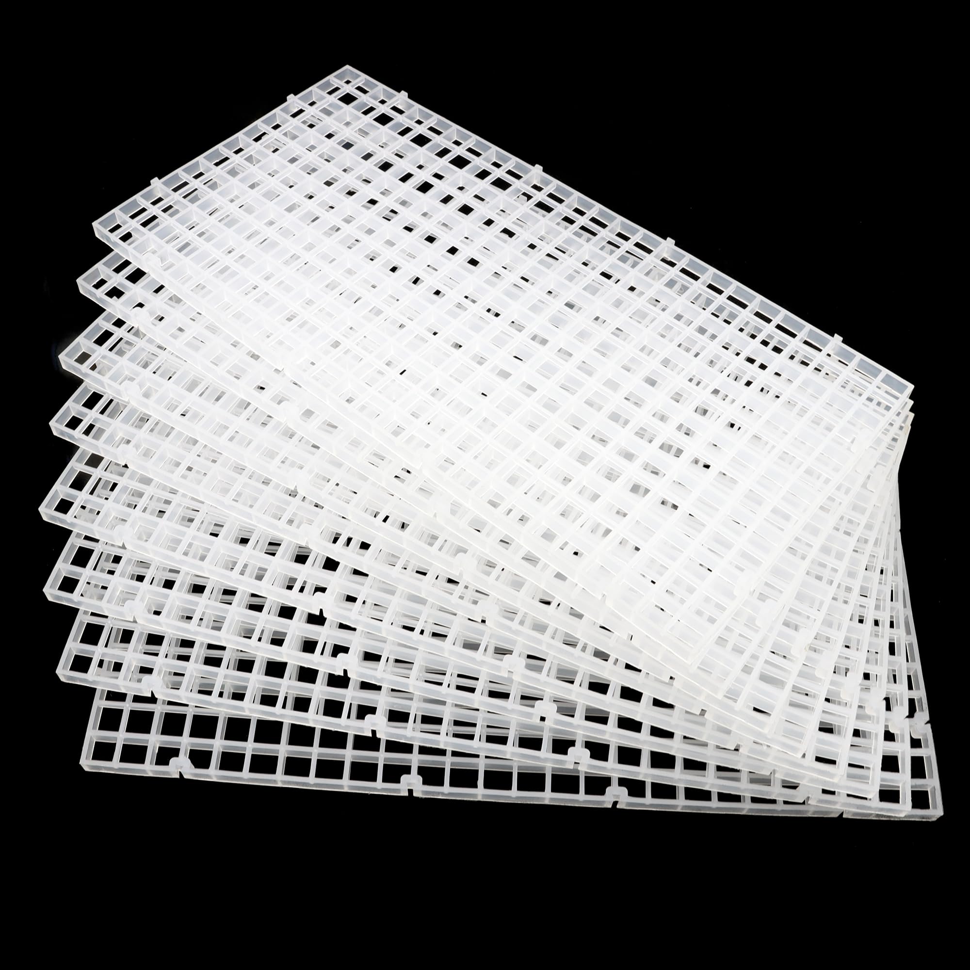 Aquarium Fish Tank Bottom Isolation 8 Pcs, Plastic Egg Crate Grid Divider Tray Egg (S 8pcs)