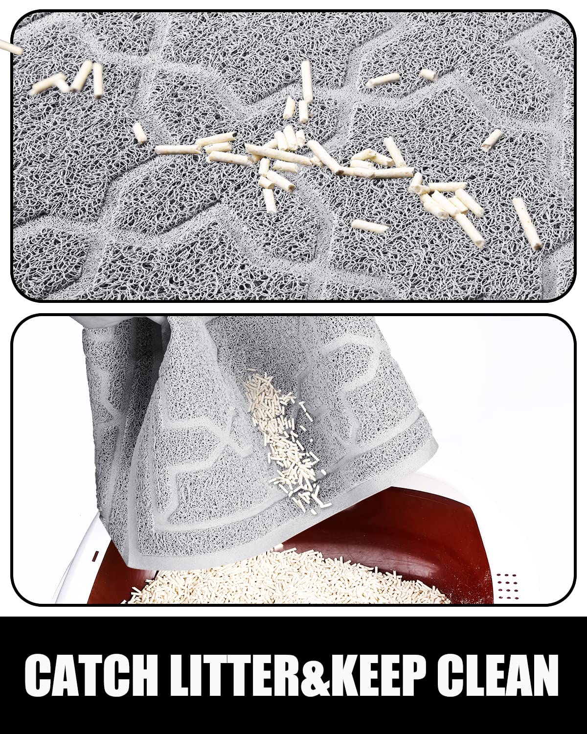 Yimobra Cat Litter Mat, 24''X20'' Litter Box Mat With Litter Lock Mesh, Soft Durable Cat Litter Mat Litter Trapping Mat, Easy To