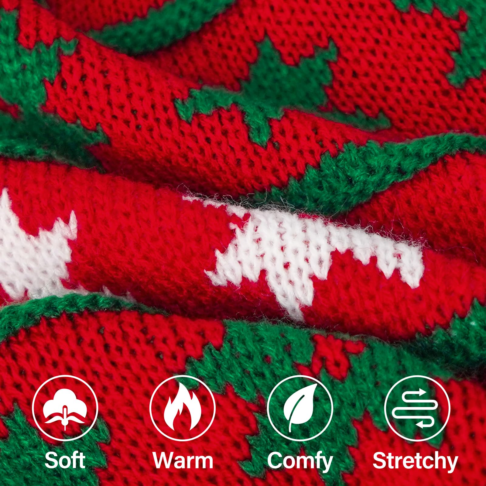 Kyeese Christmas Dog Sweater Dress Turtleneck Dogs Pullover Knit With Leash Hole Dog Sweater Cute For Fall Winter Warm