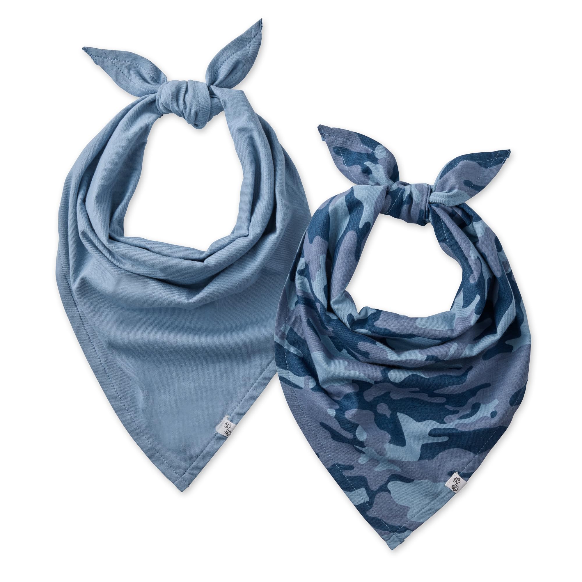 Pet Passion Multipack 100% Organic Cotton Pet Bandanas For Small, Medium And Large Dogs, Camo-Navy, X-Small/Small