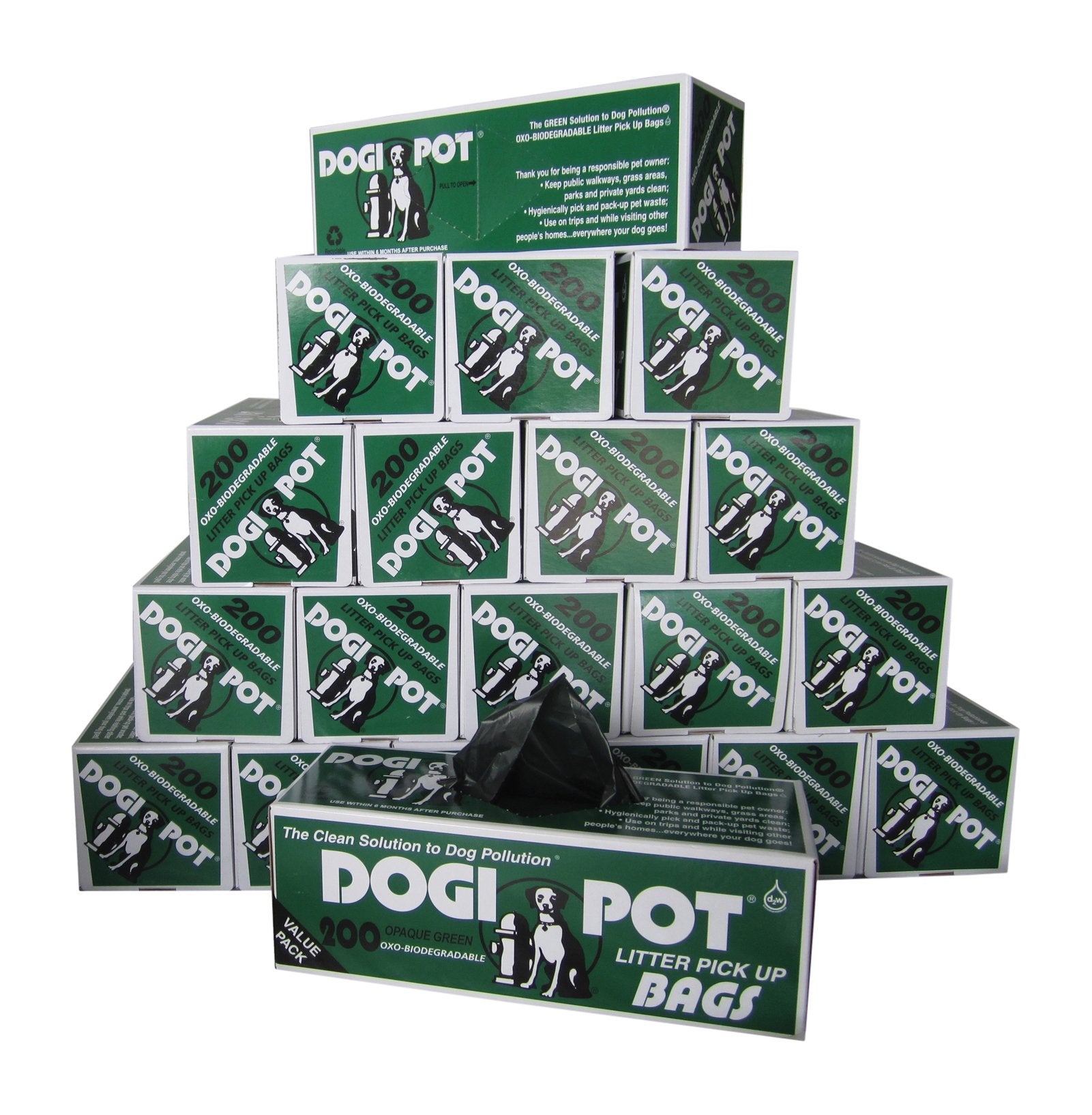 Dogipot 1402-20 20 Roll Case, Litter Pick Up Bag Rolls, 200 Bags Per Roll (4000 Bags)
