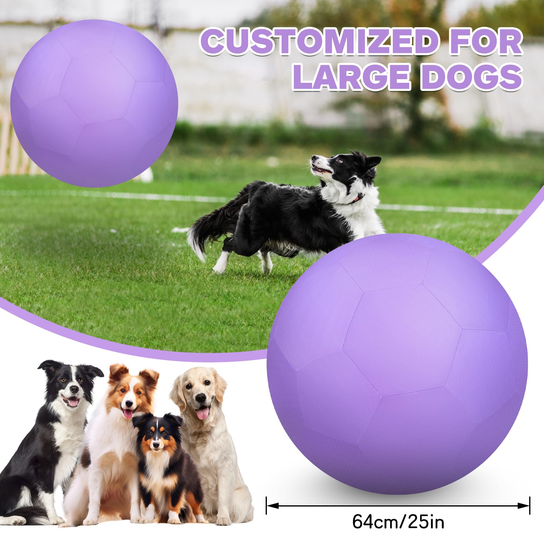 Qdoleq 25'' Herding Ball For Dogs And Horses, Durable Waterproof Dog Toy, Dual-Layer Large Interactive Pet Play Ball For Austral