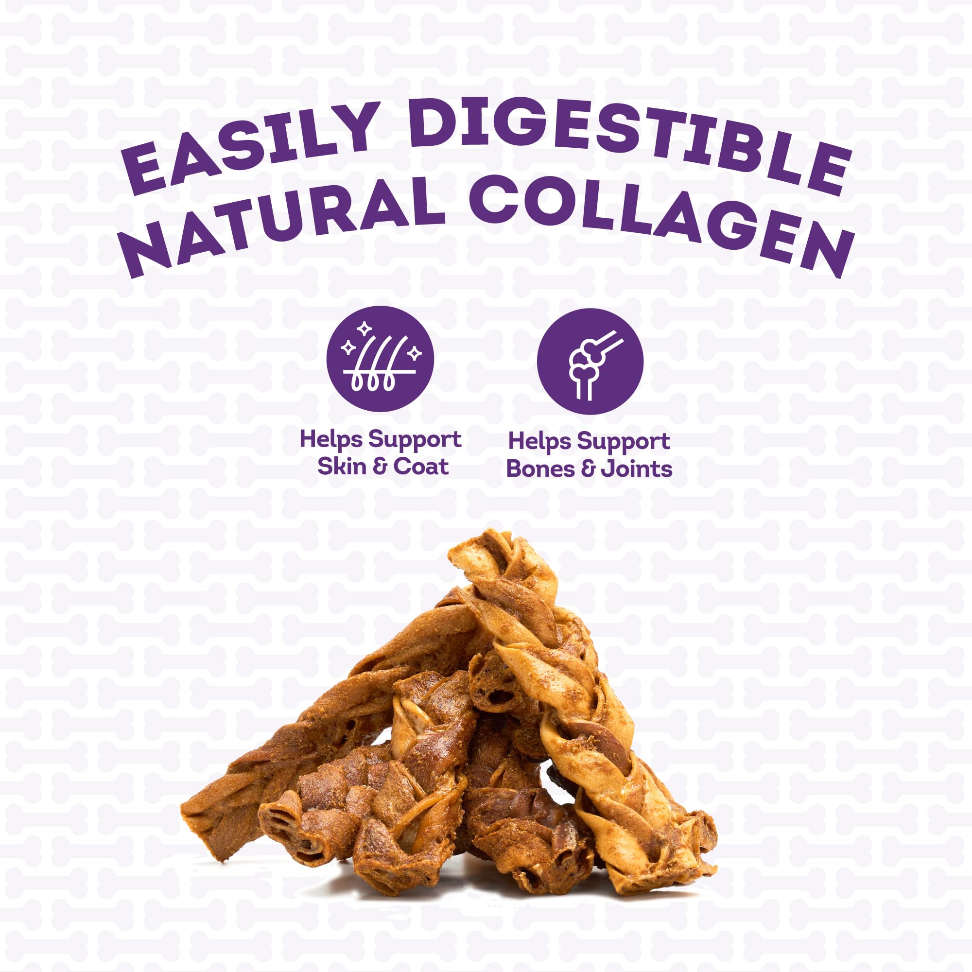 Treatly USA Collagen Braids Assorted Dog Chew Treats - Chicken Meat Flavor, 10oz/1 Pack