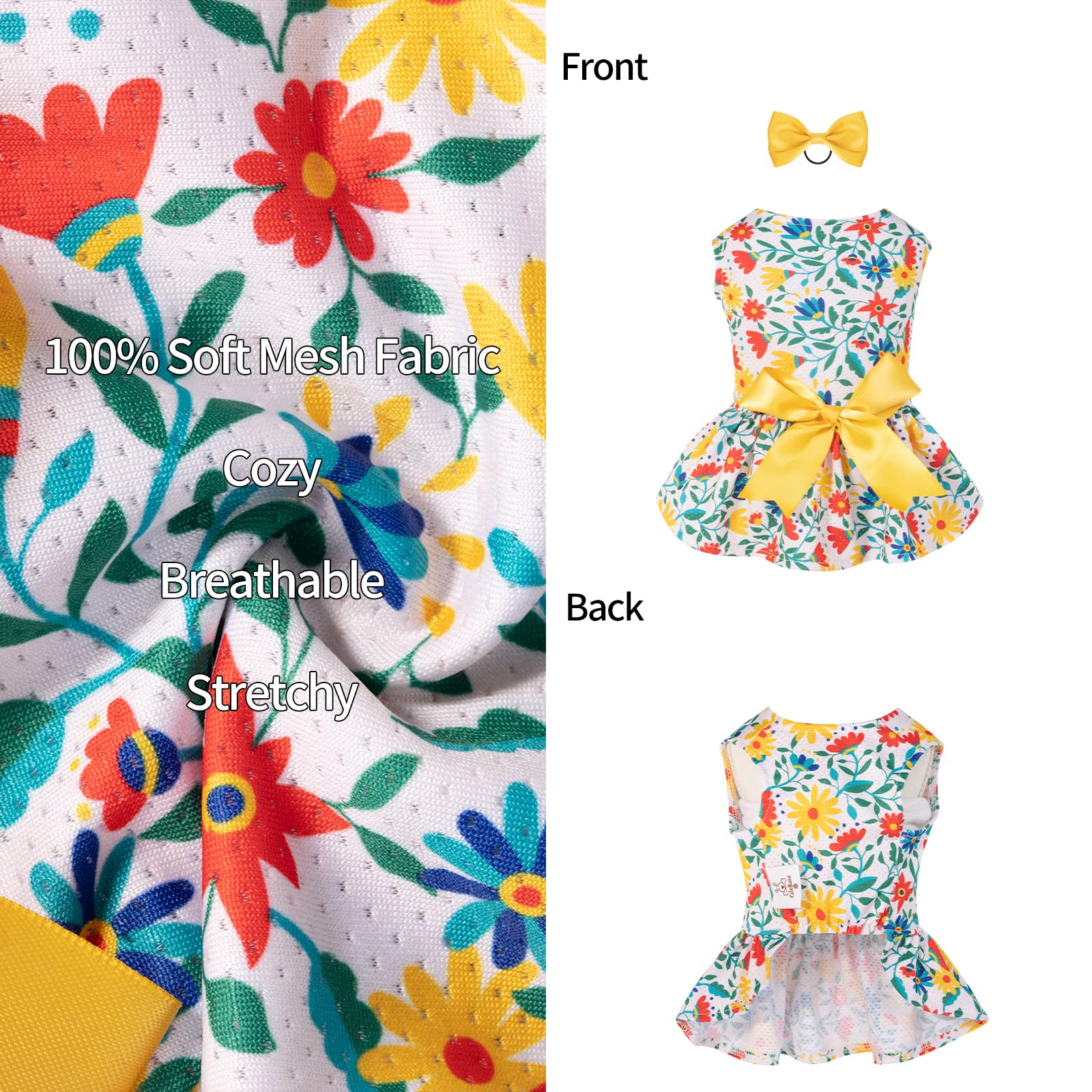 Cutebone Dog Mesh Dress Puppy Sundress Pet Outfit Summer Fashion For Small Dogs Girl Cat Clothes Bf20L