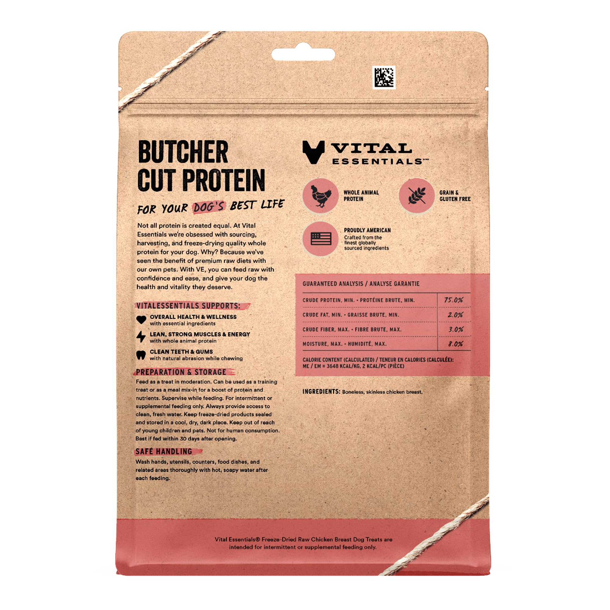 Vital Essentials Chicken Breast Dog Treats, 10 oz | Freeze-Dried Raw | Single Ingredient | Premium Quality High Protein Training