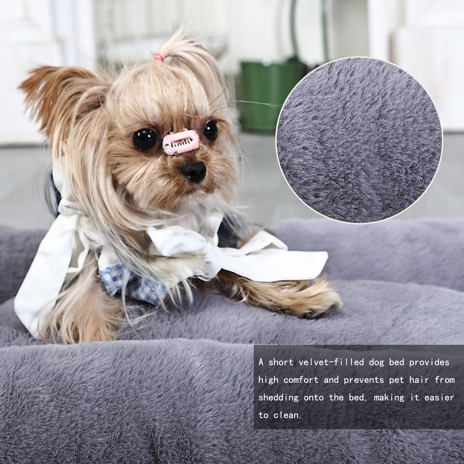 Dog Crate Pads For Small Dogs With Fluffy Faux Fur And Non-Slip Bottom,24 Inch Pet Bed Soft And Comfy For Puppy Or Cat,Machine W