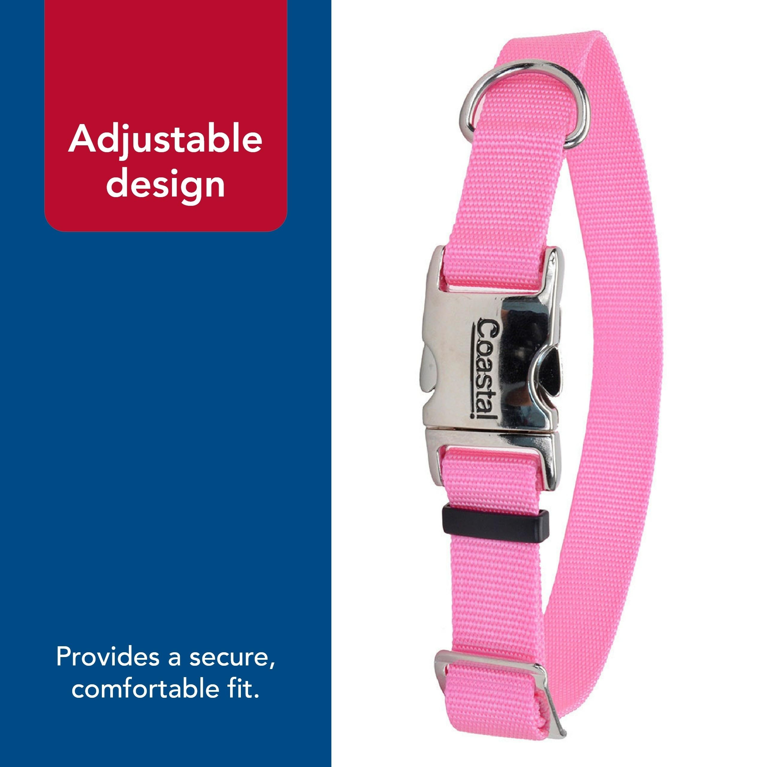 Coastal Pet Adjustable Dog Collar with Metal Buckle - Comfortable Fade-Resistant Dog Collar with Snap Lock - Perfect for Walking