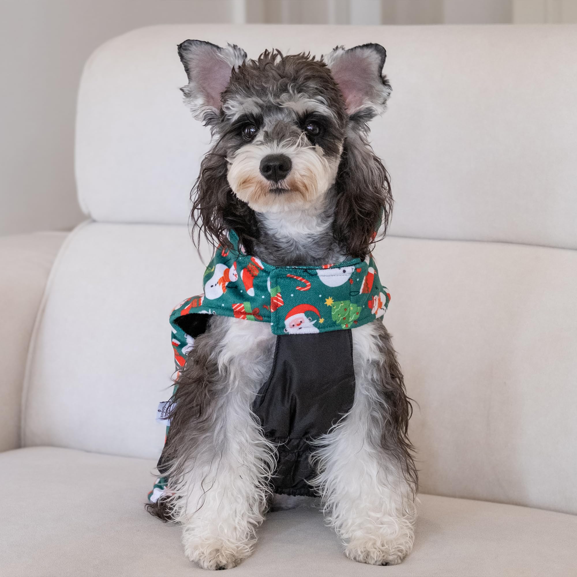 Cutebone Winter Dog Jacket - Reversible Waterproof Windproof Coat With Leash Hole - Soft, Thick, Adjustable Fits Small To Large
