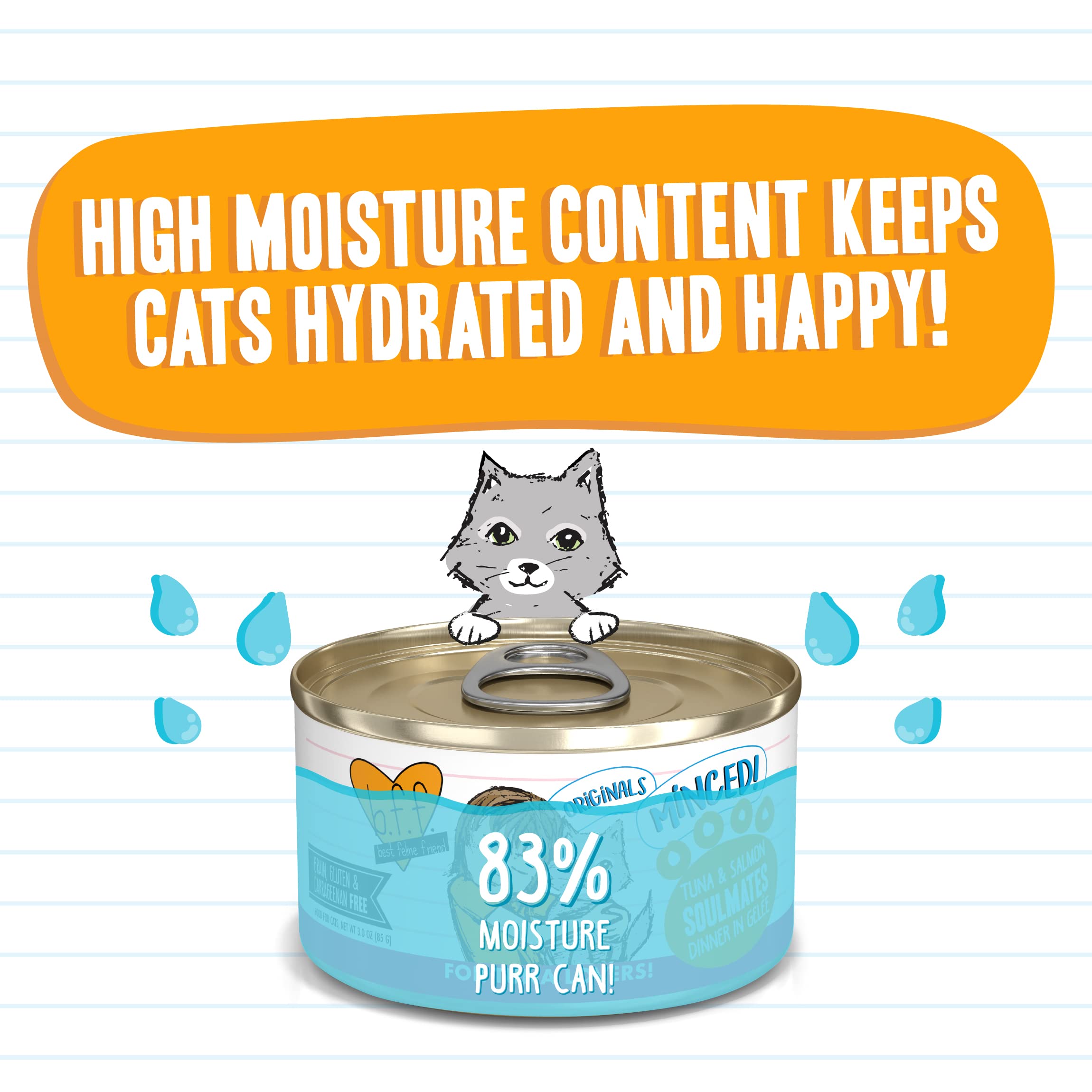 Weruva Best Feline Friend (B.F.F.) Tuna & Tilapia Twosome with Tuna & Tilapia in Aspic Cat Food, 3oz Can (Pack of 24), Yellow (0