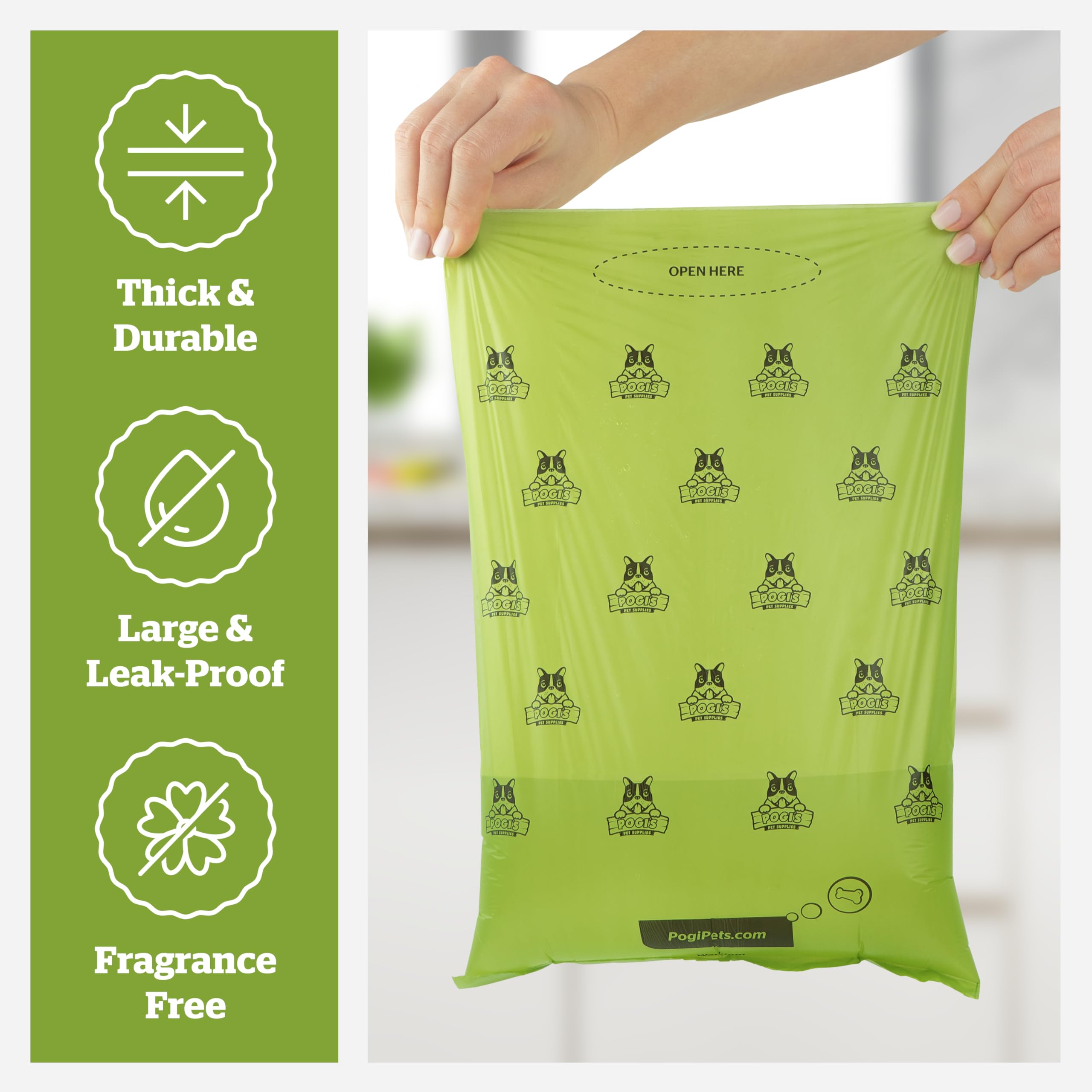 Pogi'S Poop Bags - Large, Leak-Proof Dog Waste Bags For Yard Or Home Use, Unscented (Single Roll, 500-Count)