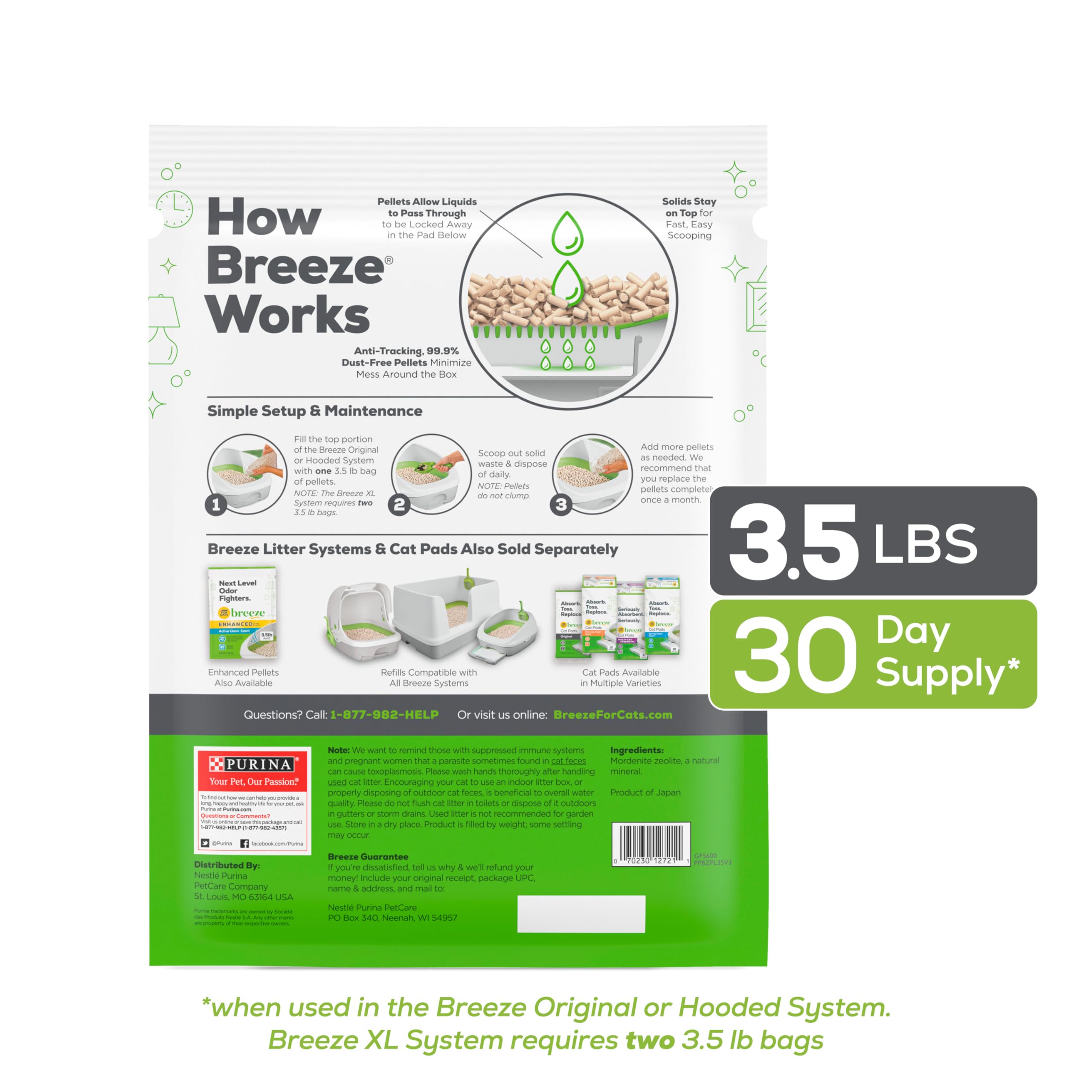 Purina Litter Tidy Cat Breeze Pellets, 3.5 lb (2 Packs) - Limited Edition Cat Litter for Odor Control and Easy Cleanup