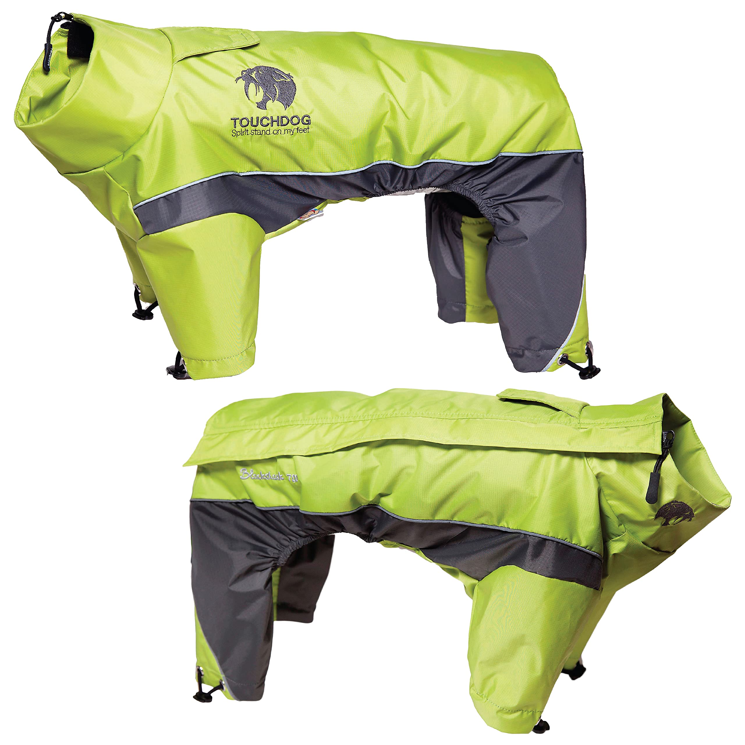 TOUCHDOG Quantum-Ice Full Body Bodied Adjustable and 3M Reflective Pet Dog Coat Jacket w/ Blackshark Technology, Large, Light