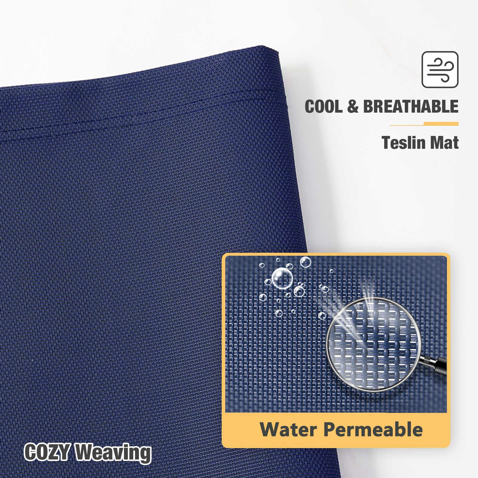 Veehoo Chew Proof Elevated Dog Bed - Cooling Raised Pet Cot - Silver Aluminum Frame And Durable Textilene Mesh Fabric, Unique Designed No-Slip Feet For Indoor Or Outdoor Use, Gray, Large